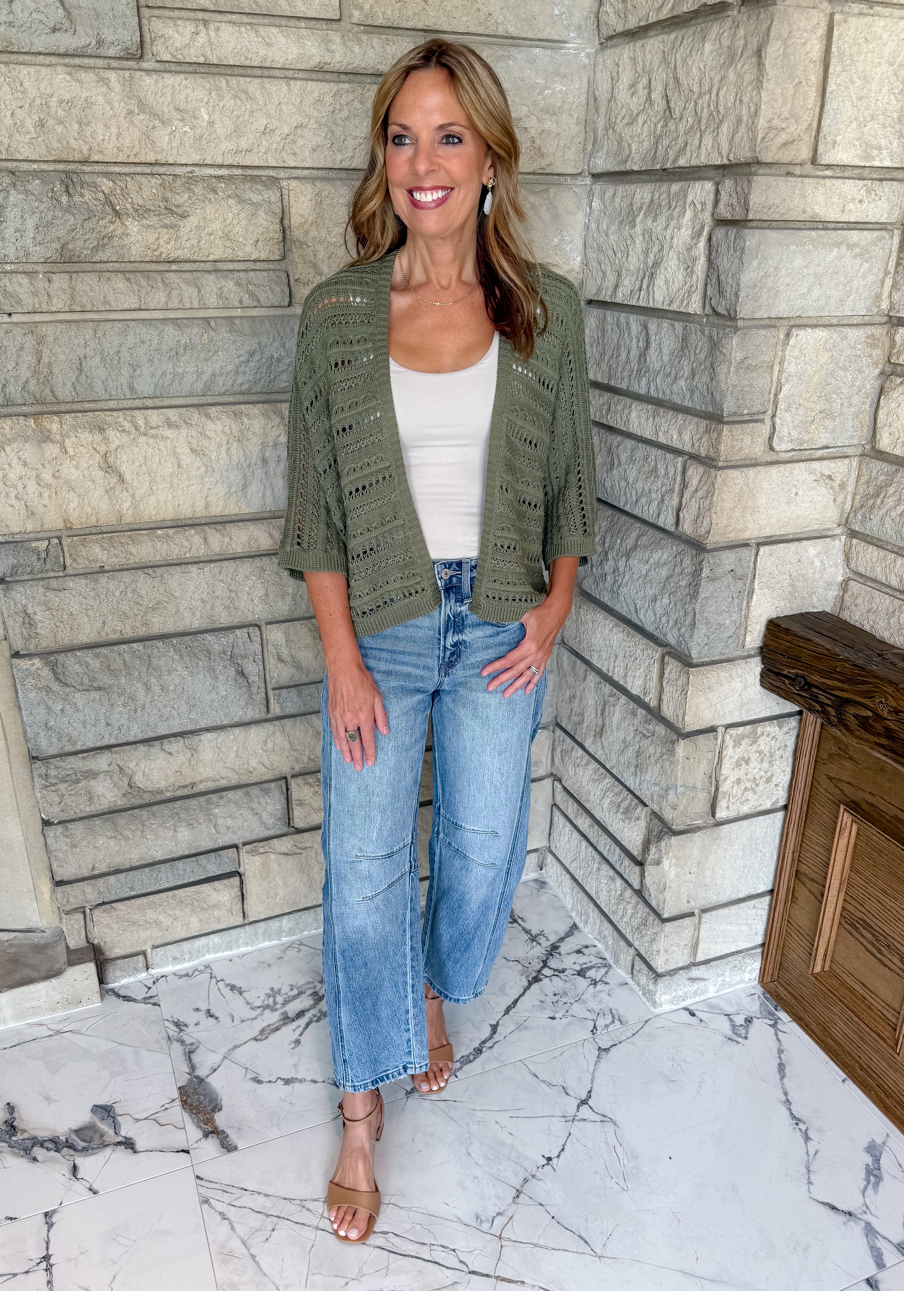 Mirella Open Front Crochet Cardigan