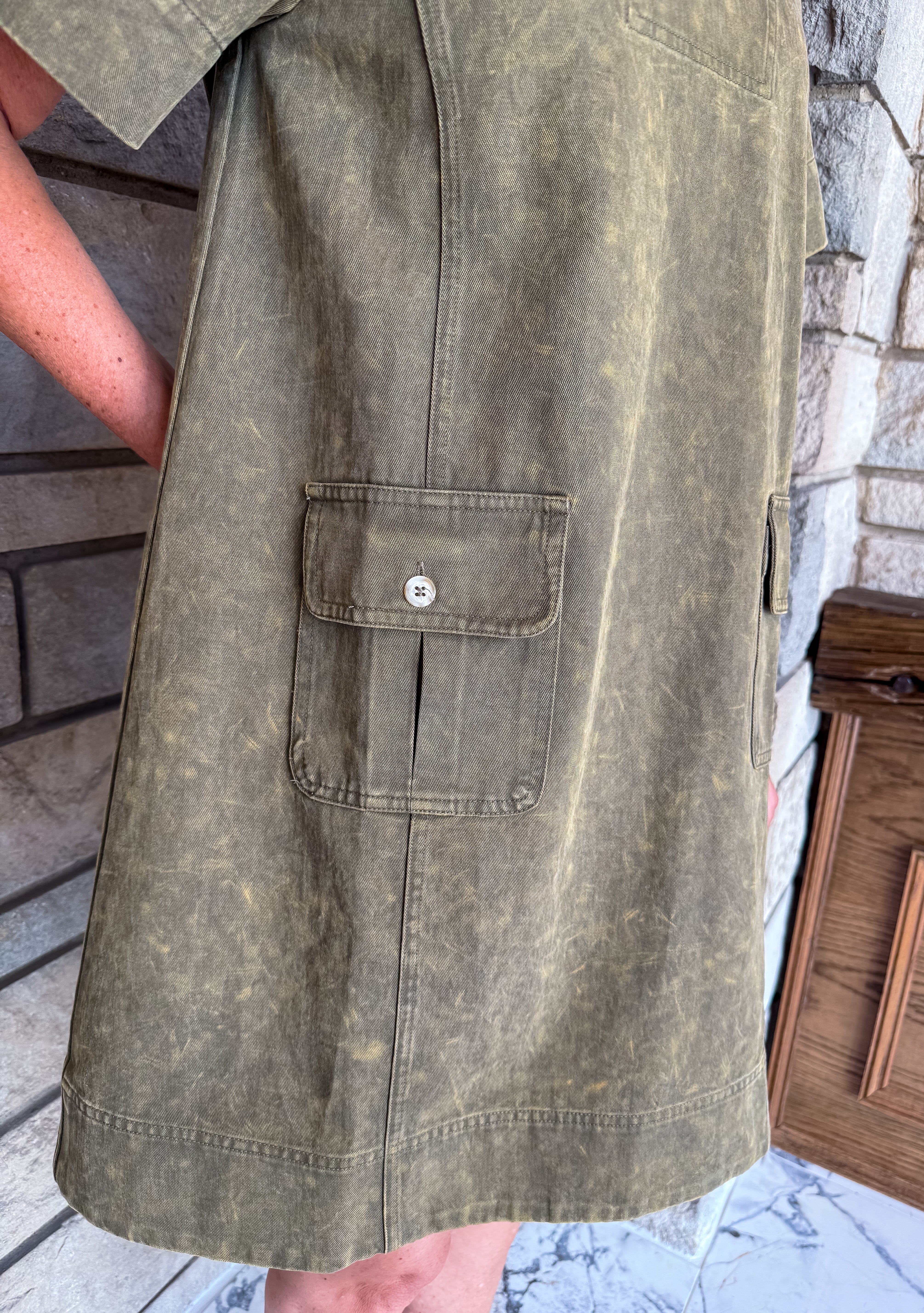 Caera Washed Collared Shift Dress