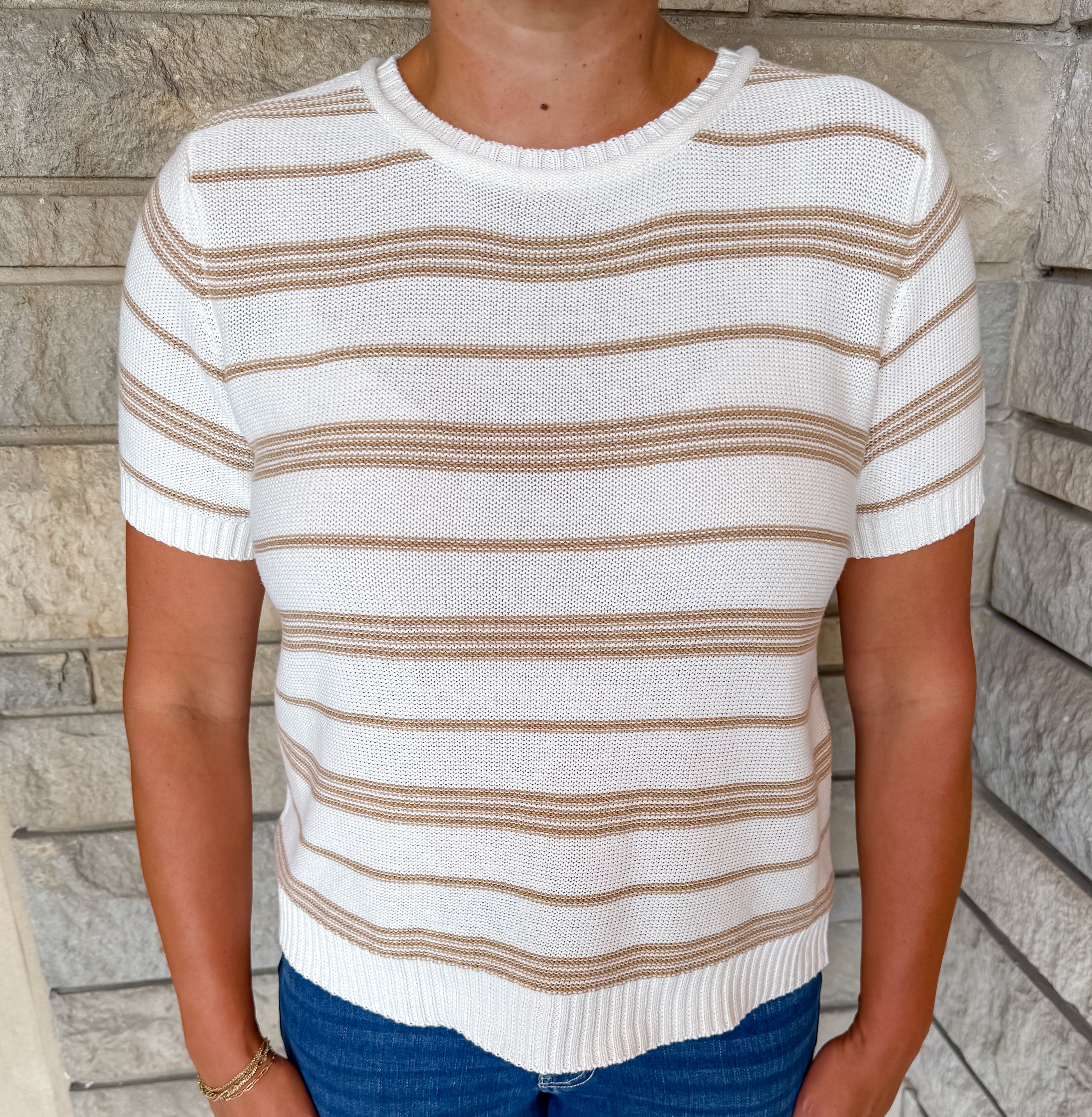 Dorothy SS Striped Sweater