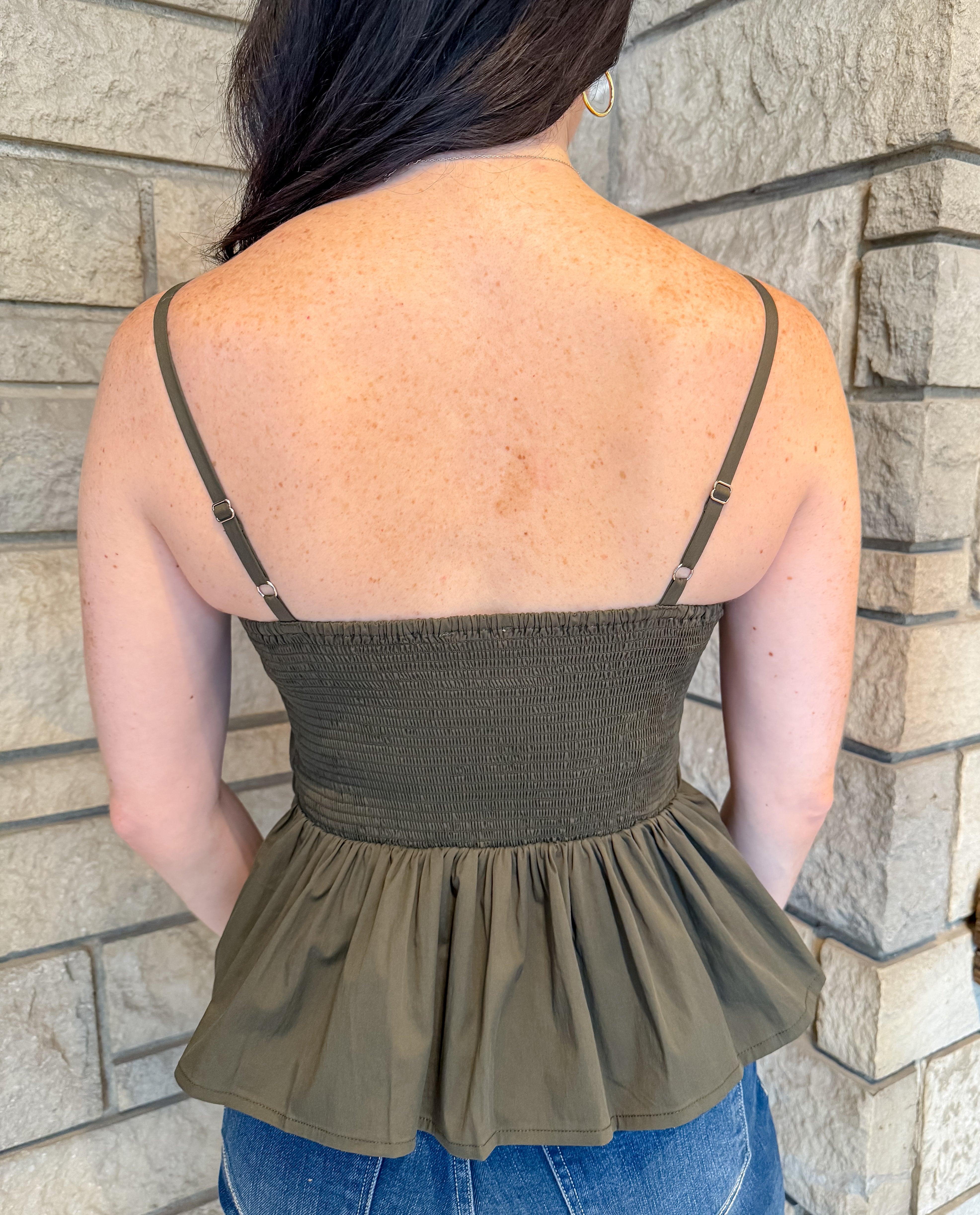 Chloe Pleated Cami Peplum Top