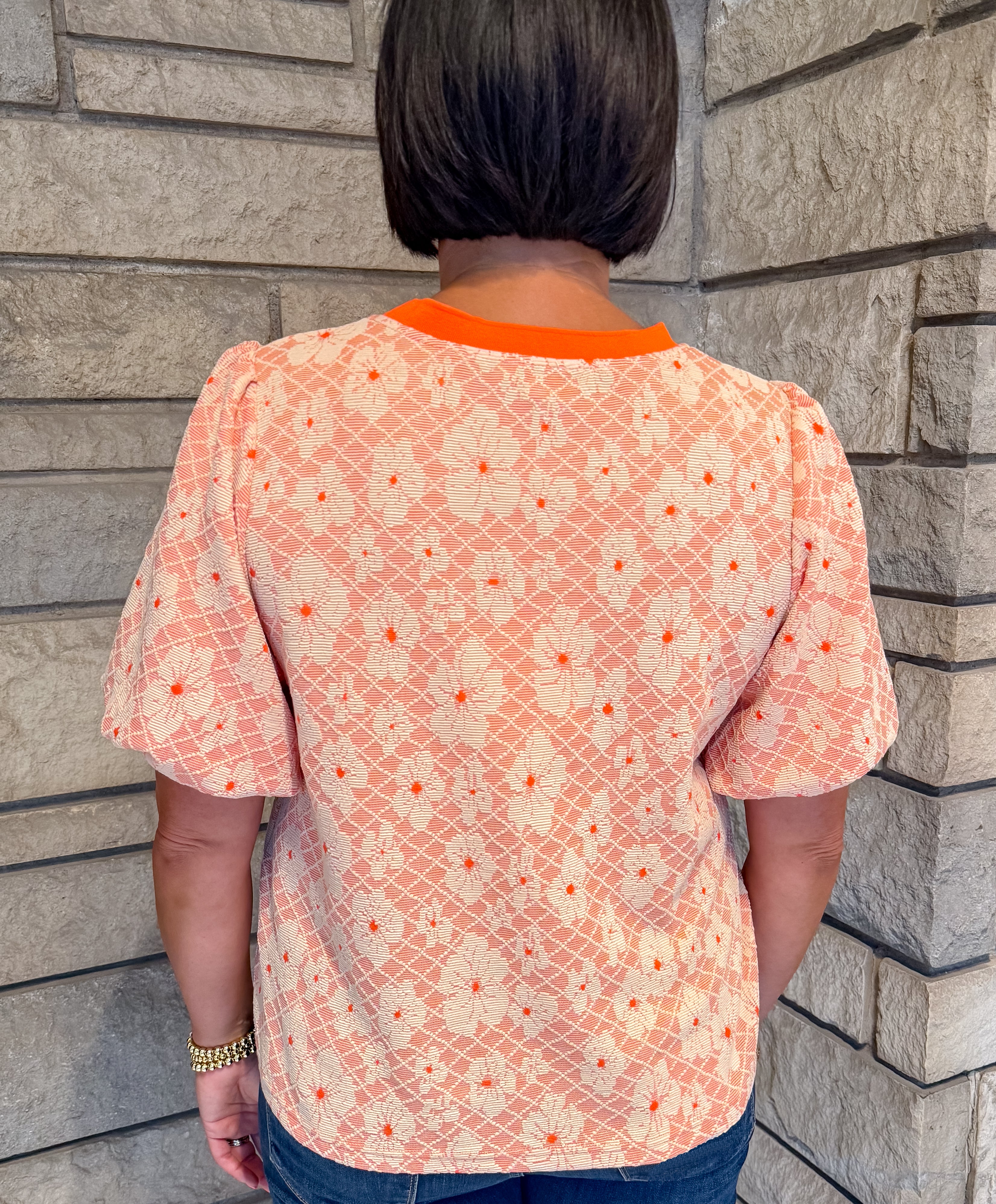 Nova Textured Floral Bubble Top