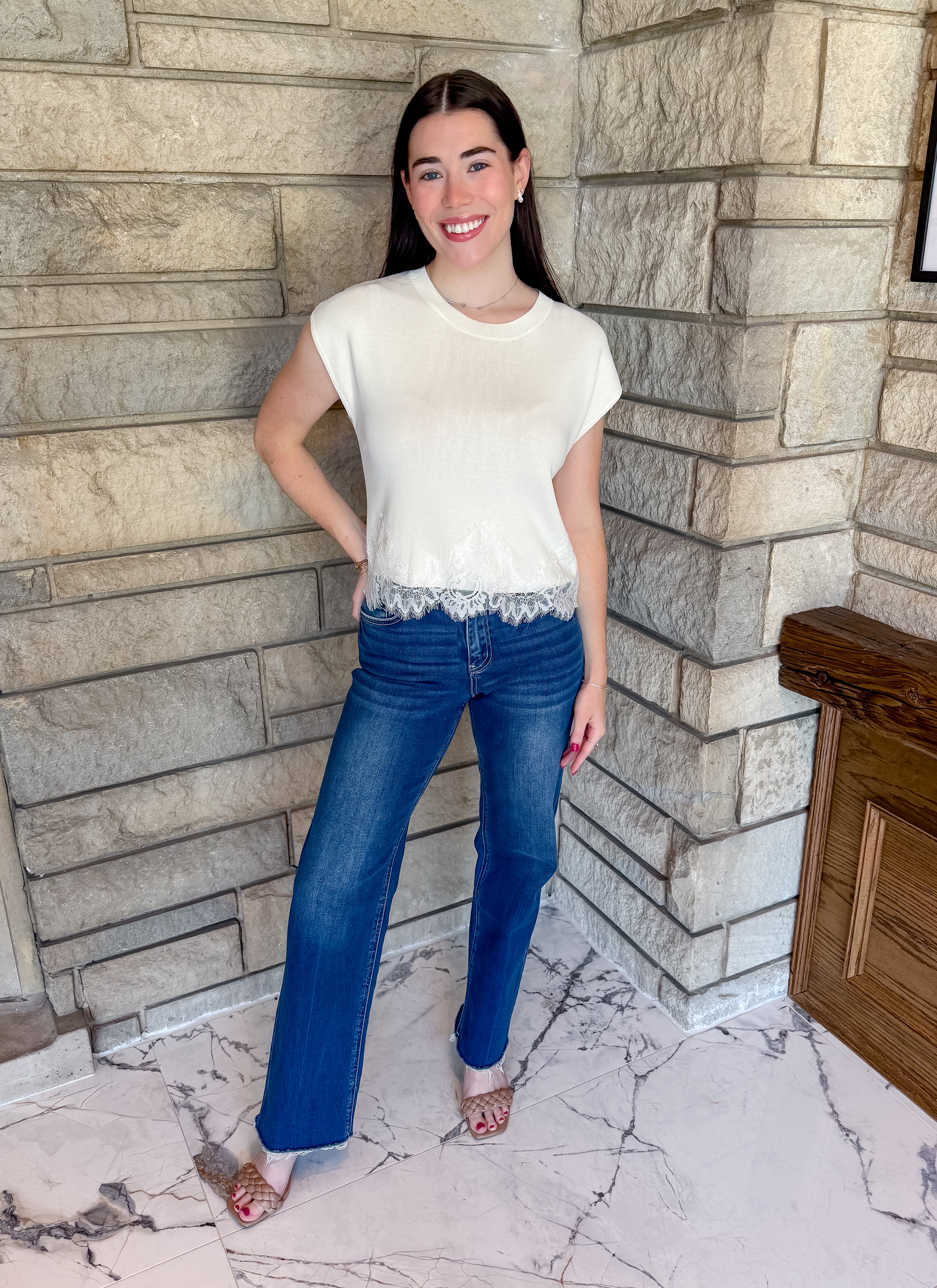 Aniela Lace Trim Top