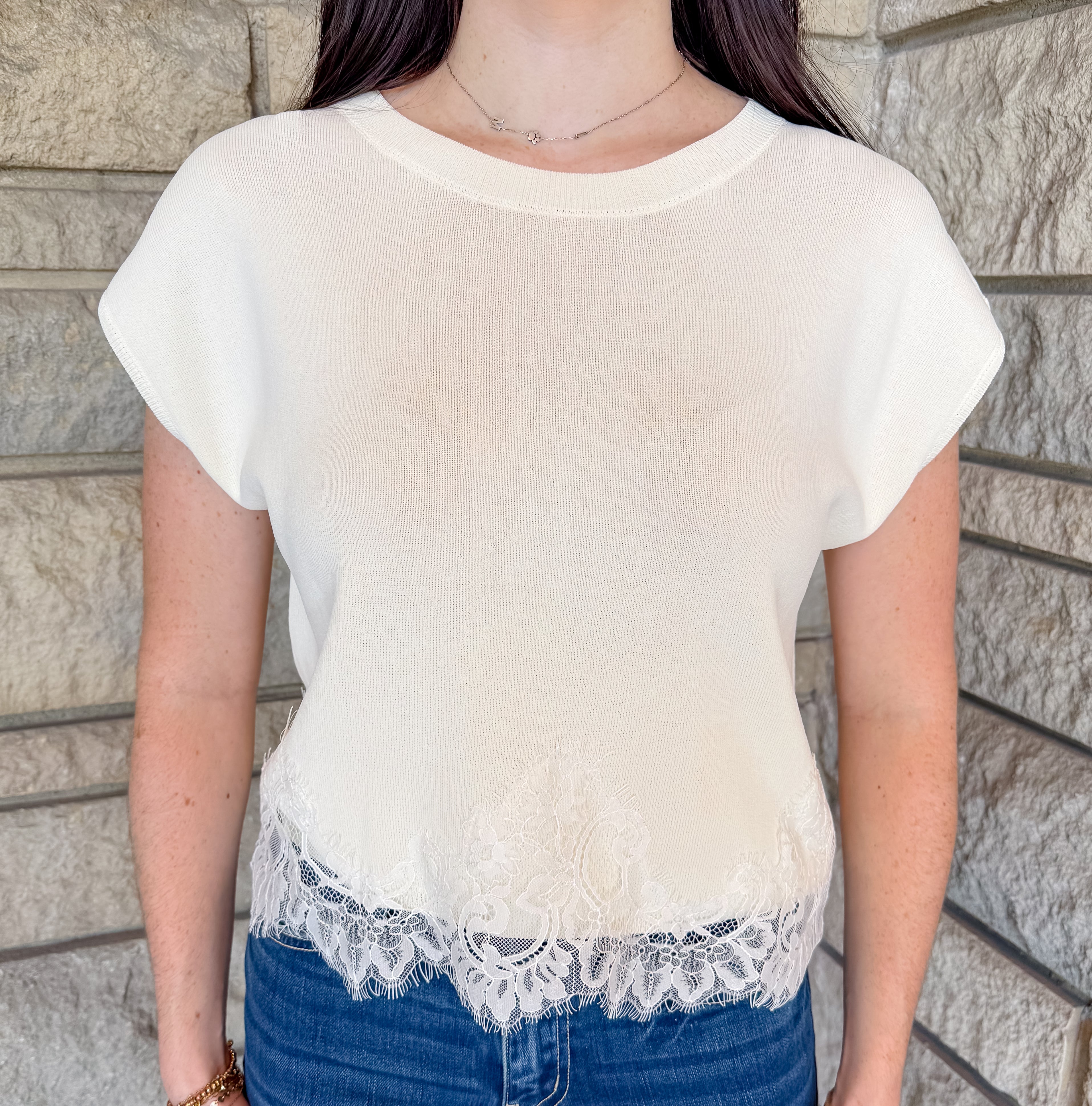 Aniela Lace Trim Top