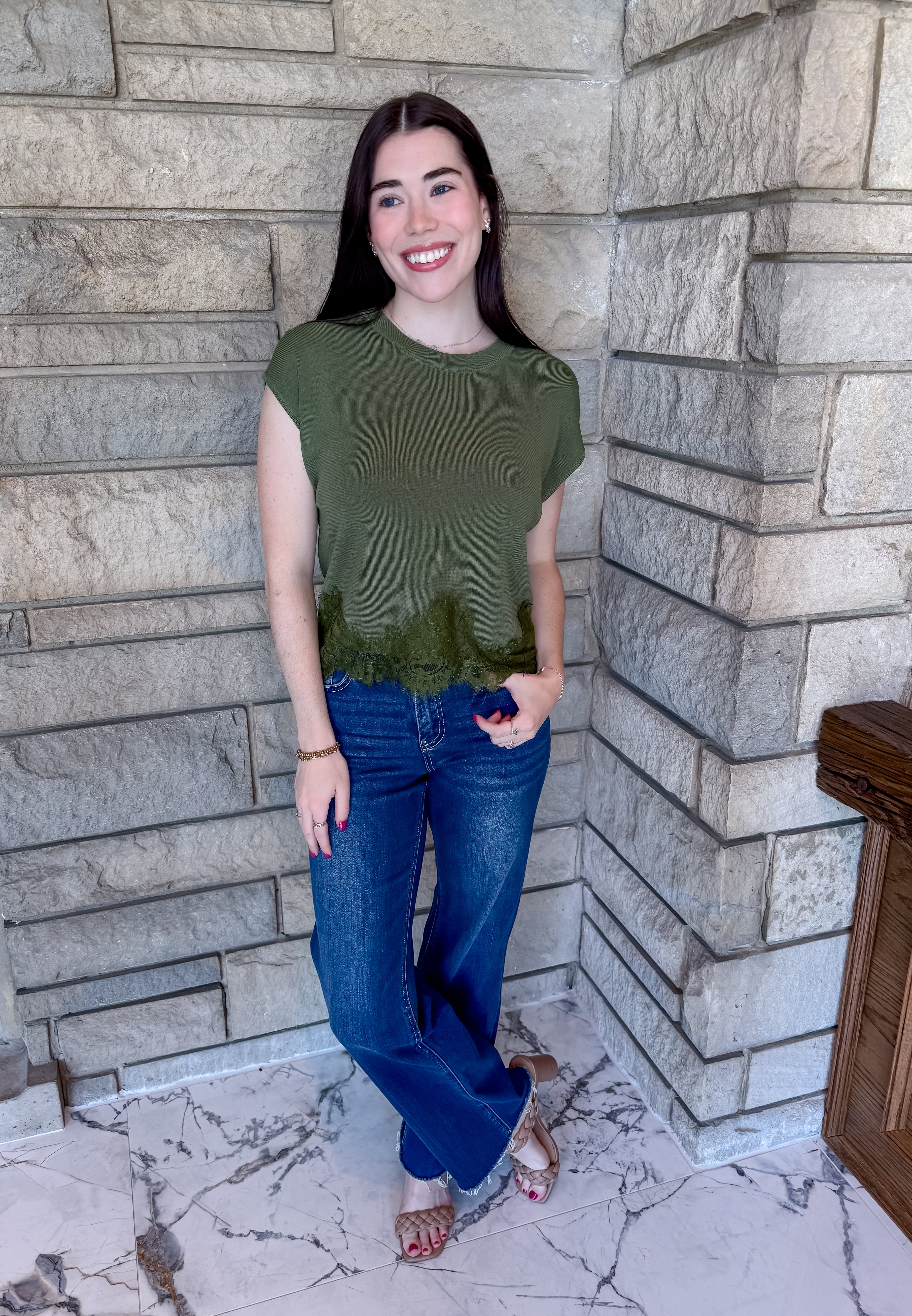 Aniela Lace Trim Top