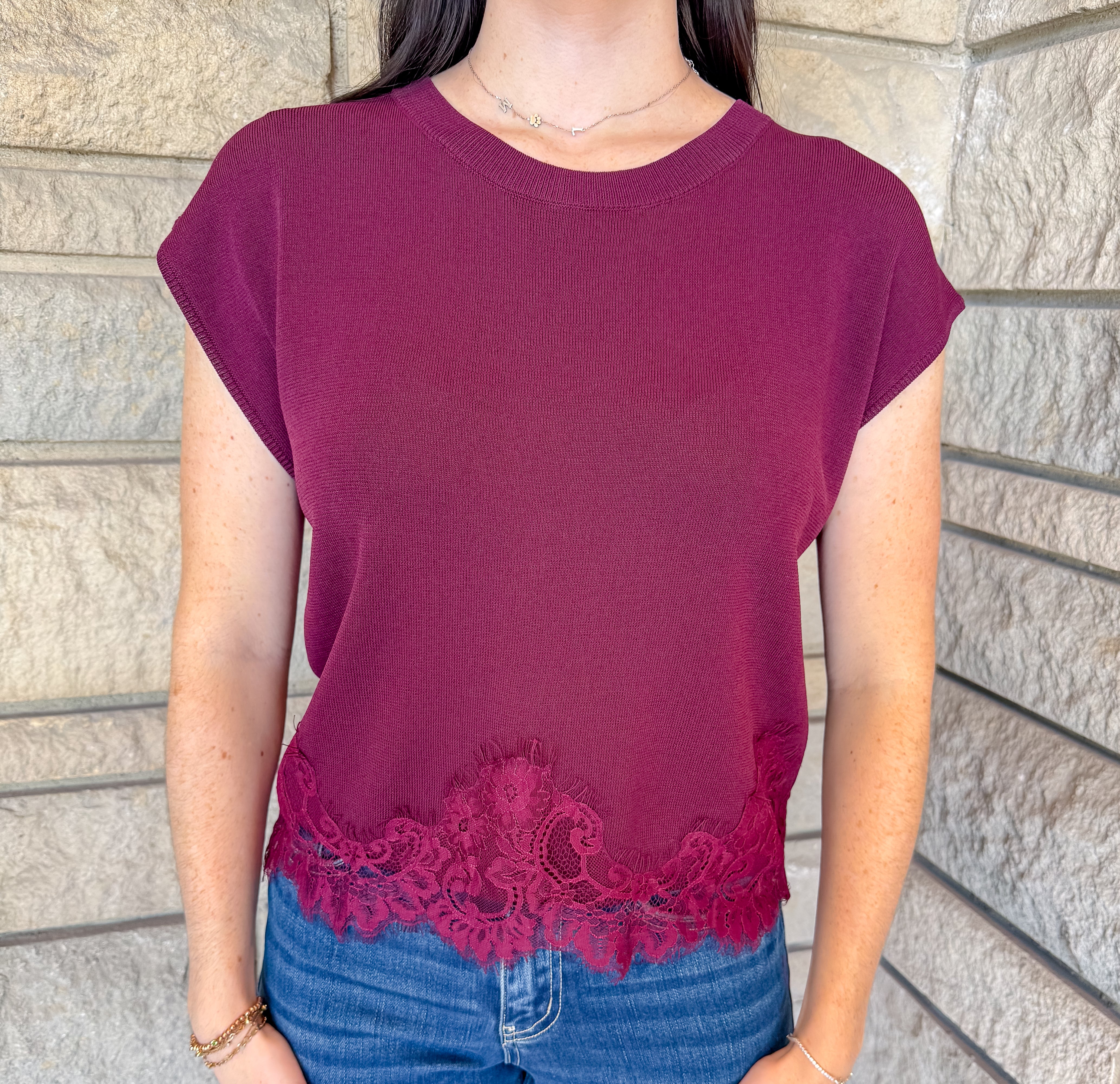 Aniela Lace Trim Top
