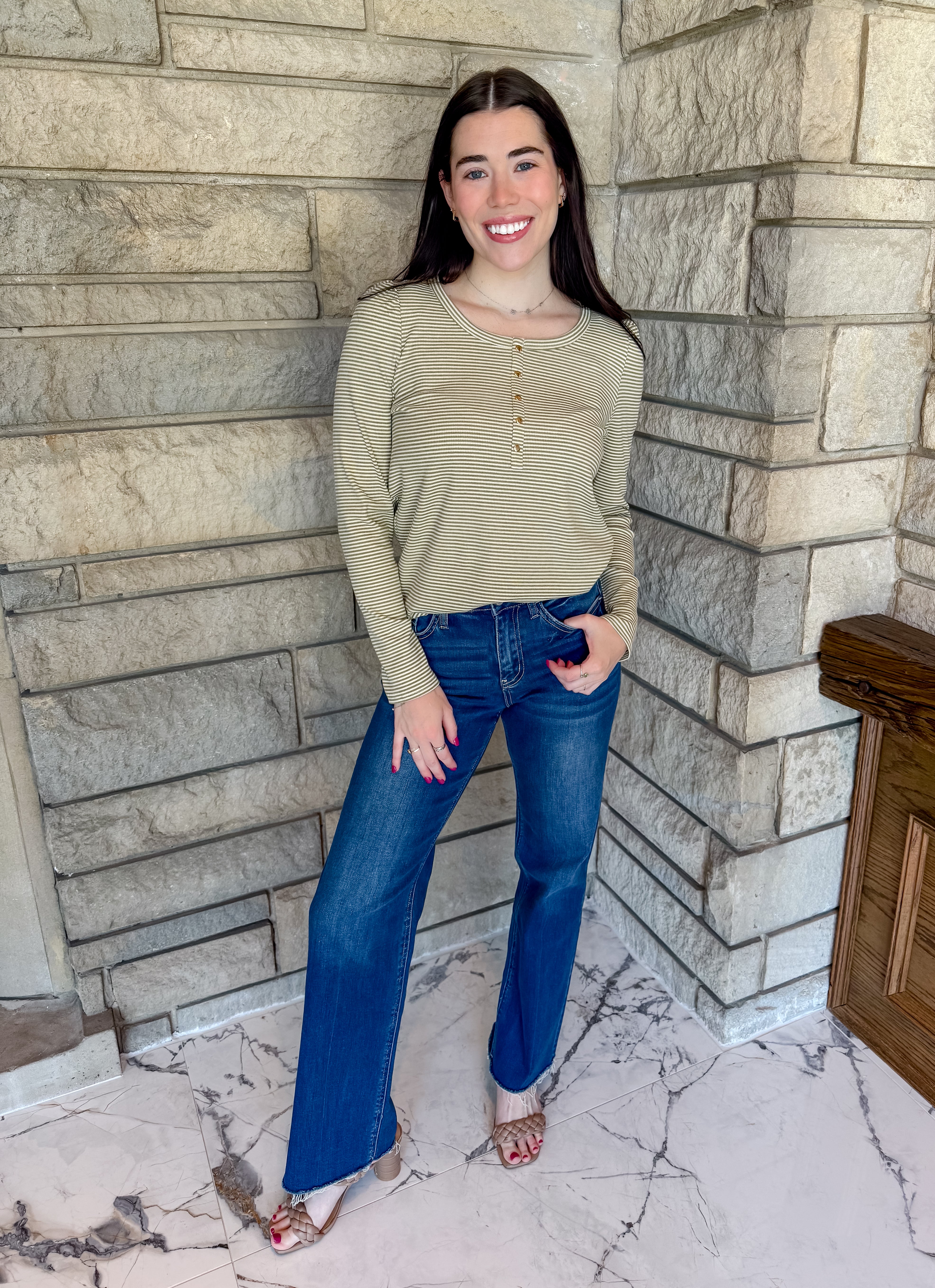 Wynn Striped Henley Top