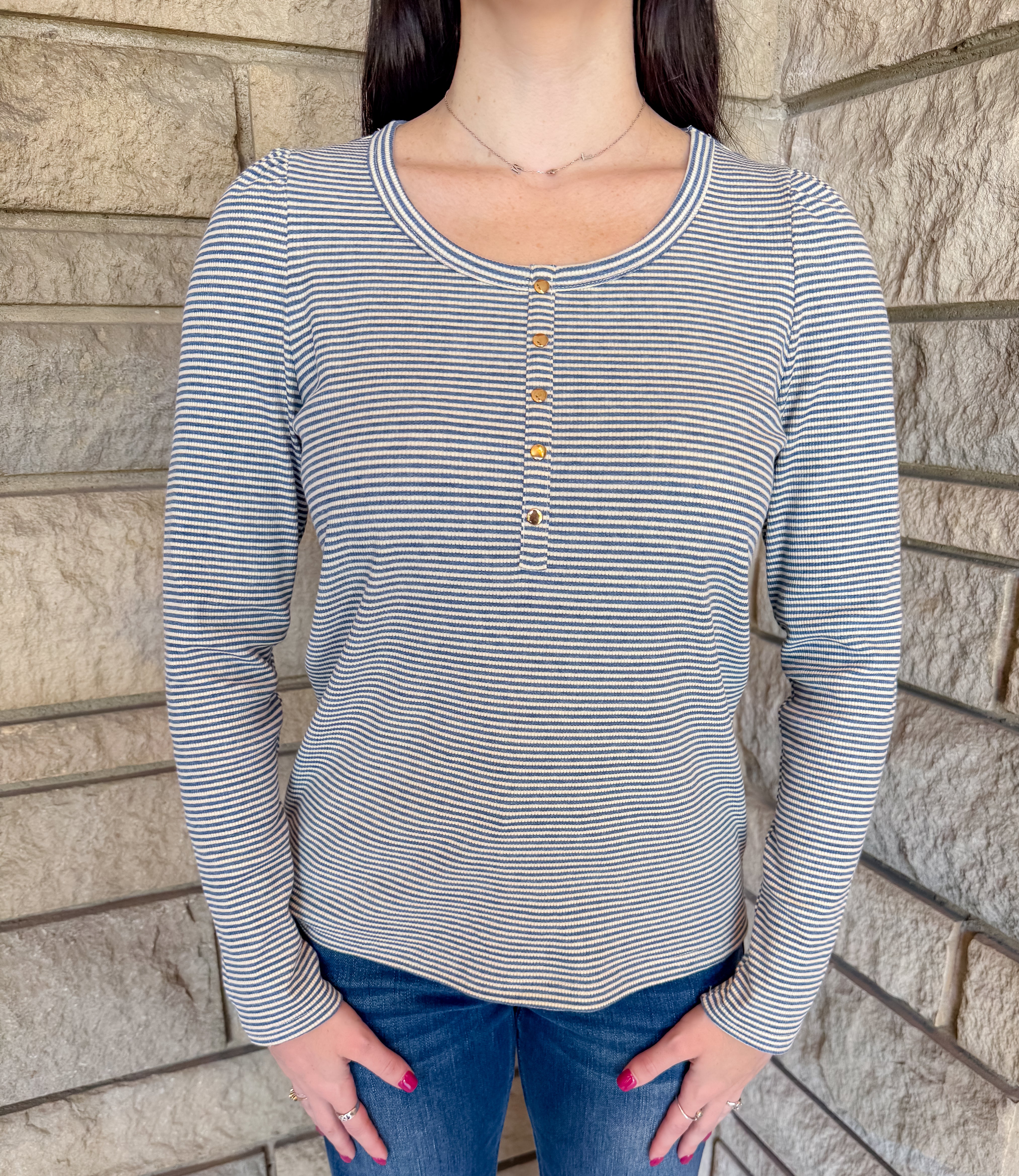 Wynn Striped Henley Top