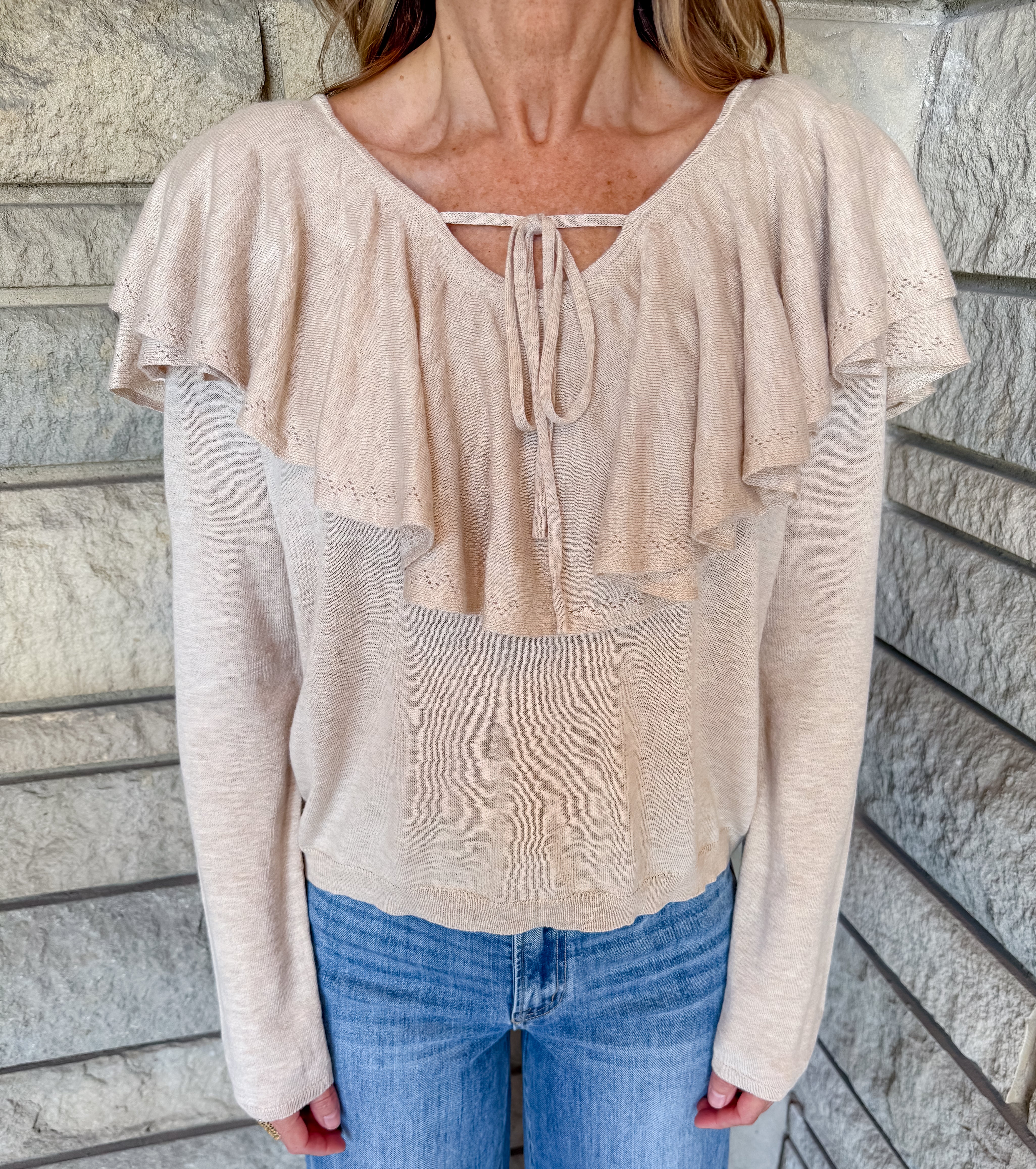 Tara Layered Ruffle Neck Top