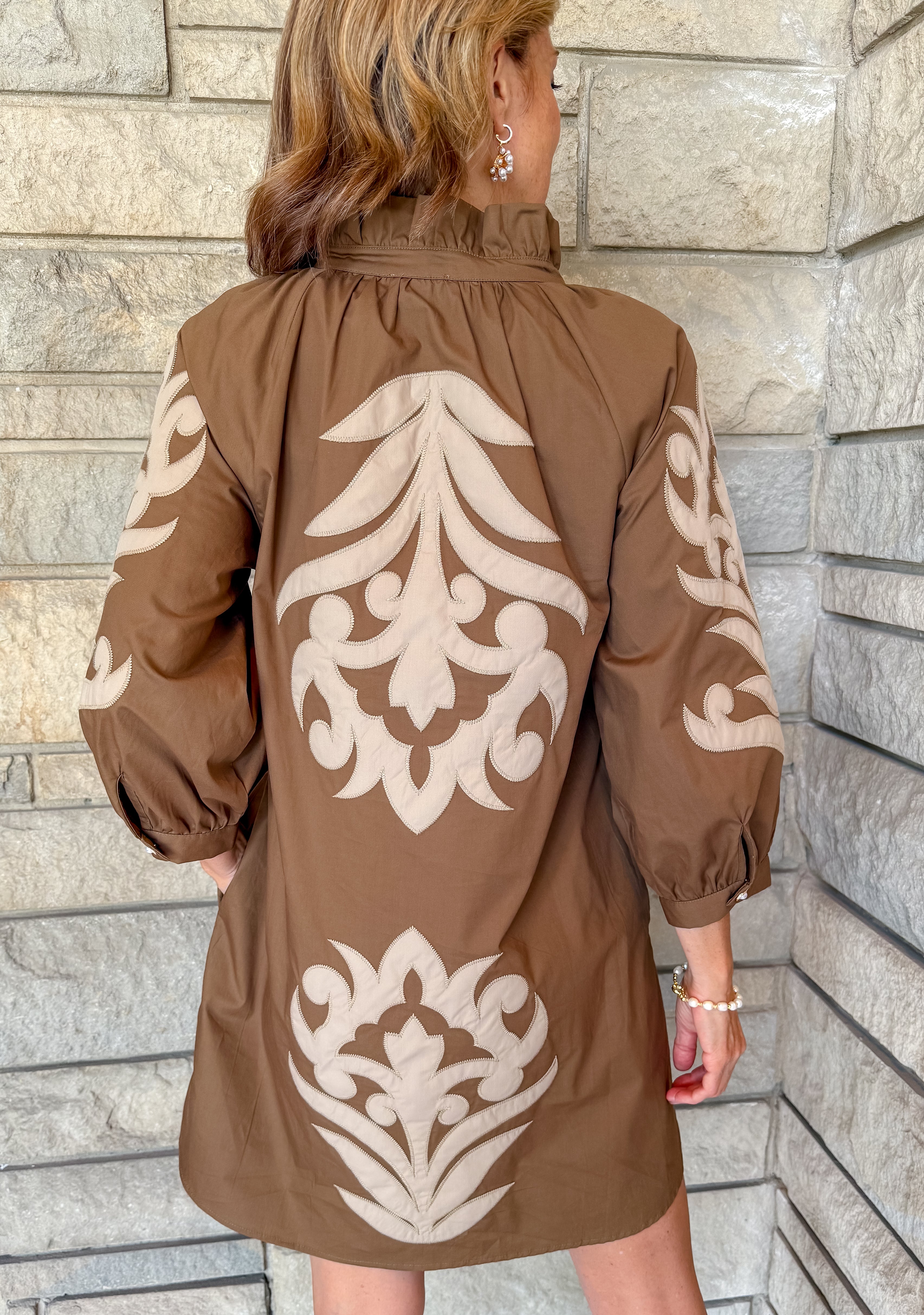 Zara Baroque Applique Shift Dress