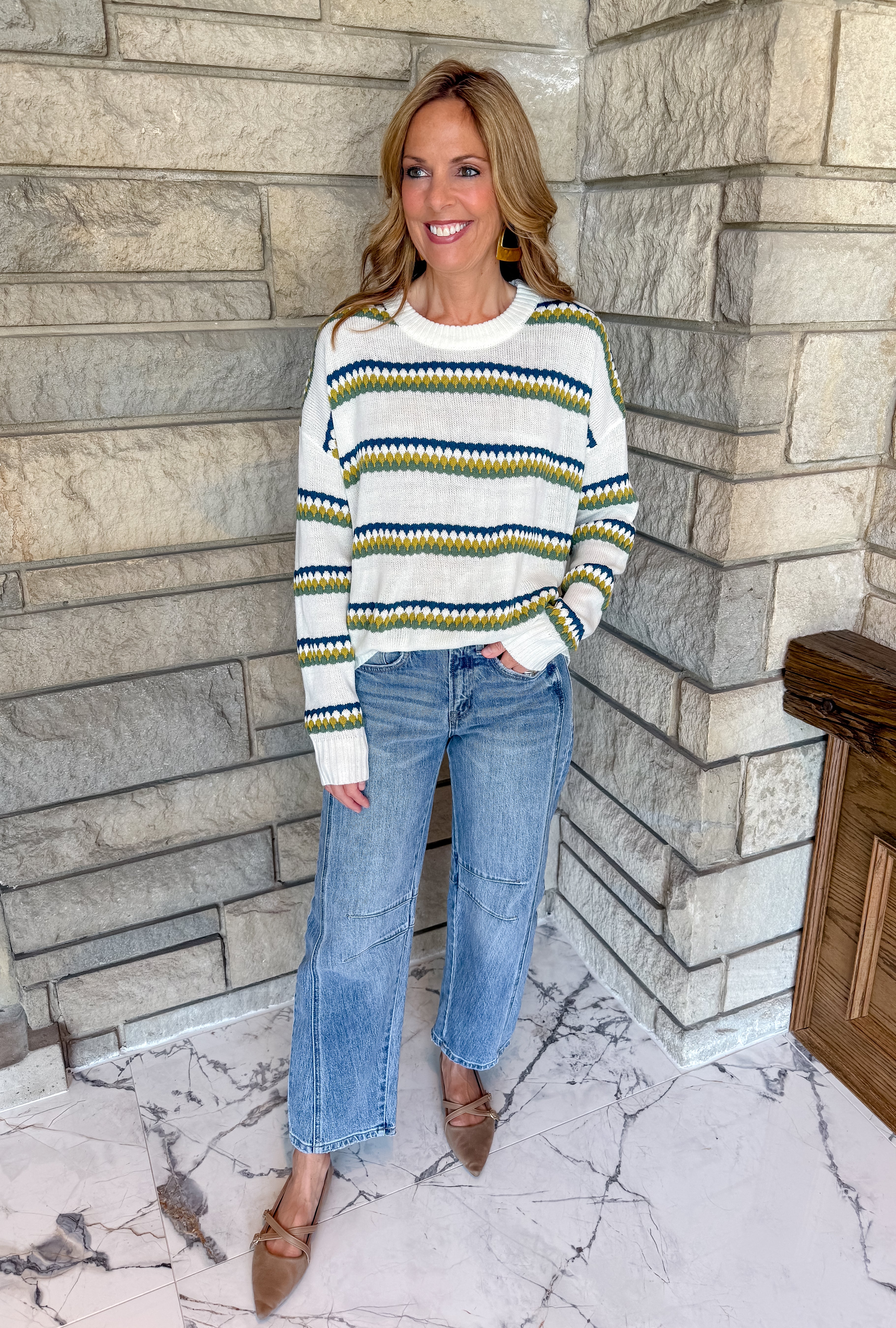 Makaela Textured Stripe Sweater
