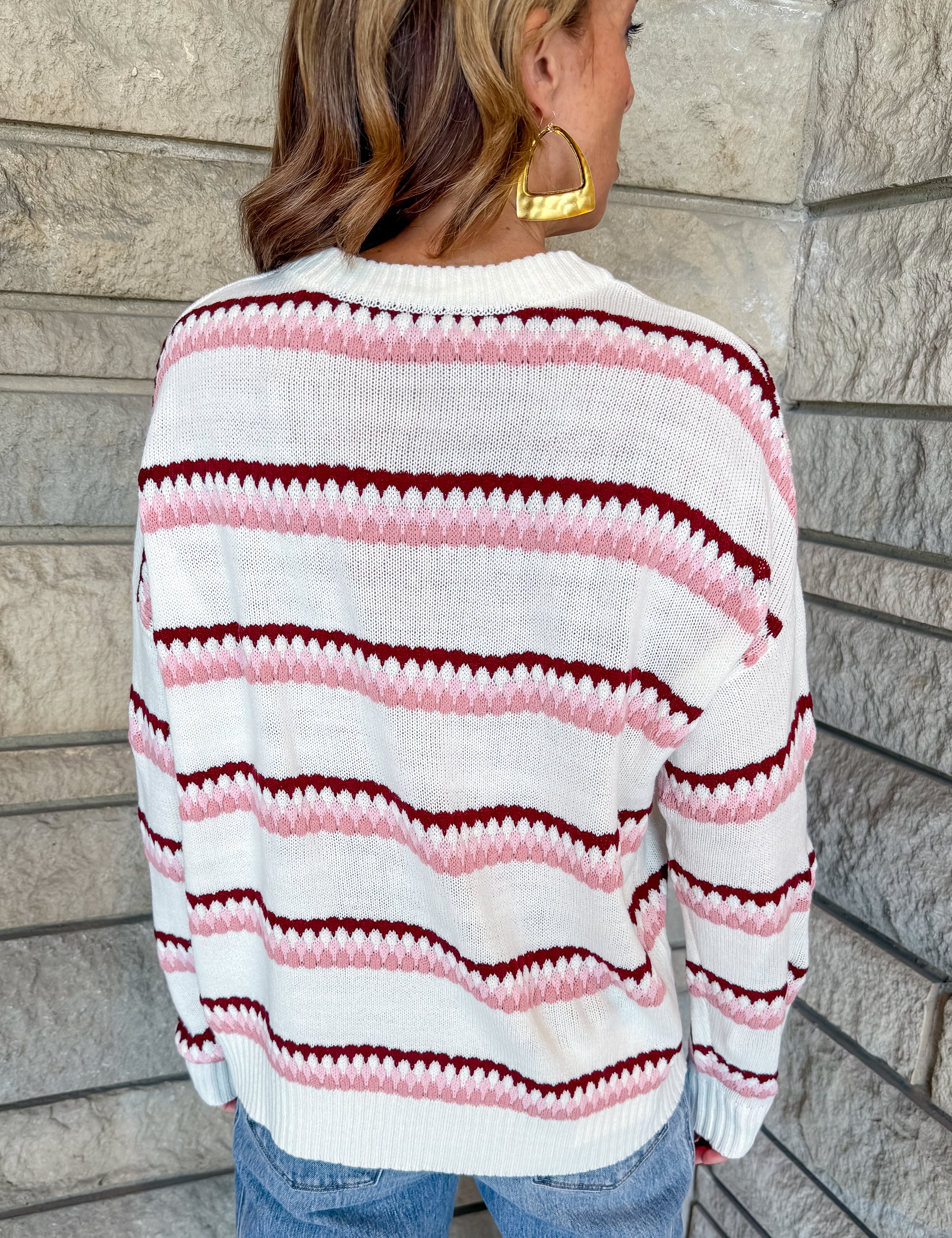 Makaela Textured Stripe Sweater
