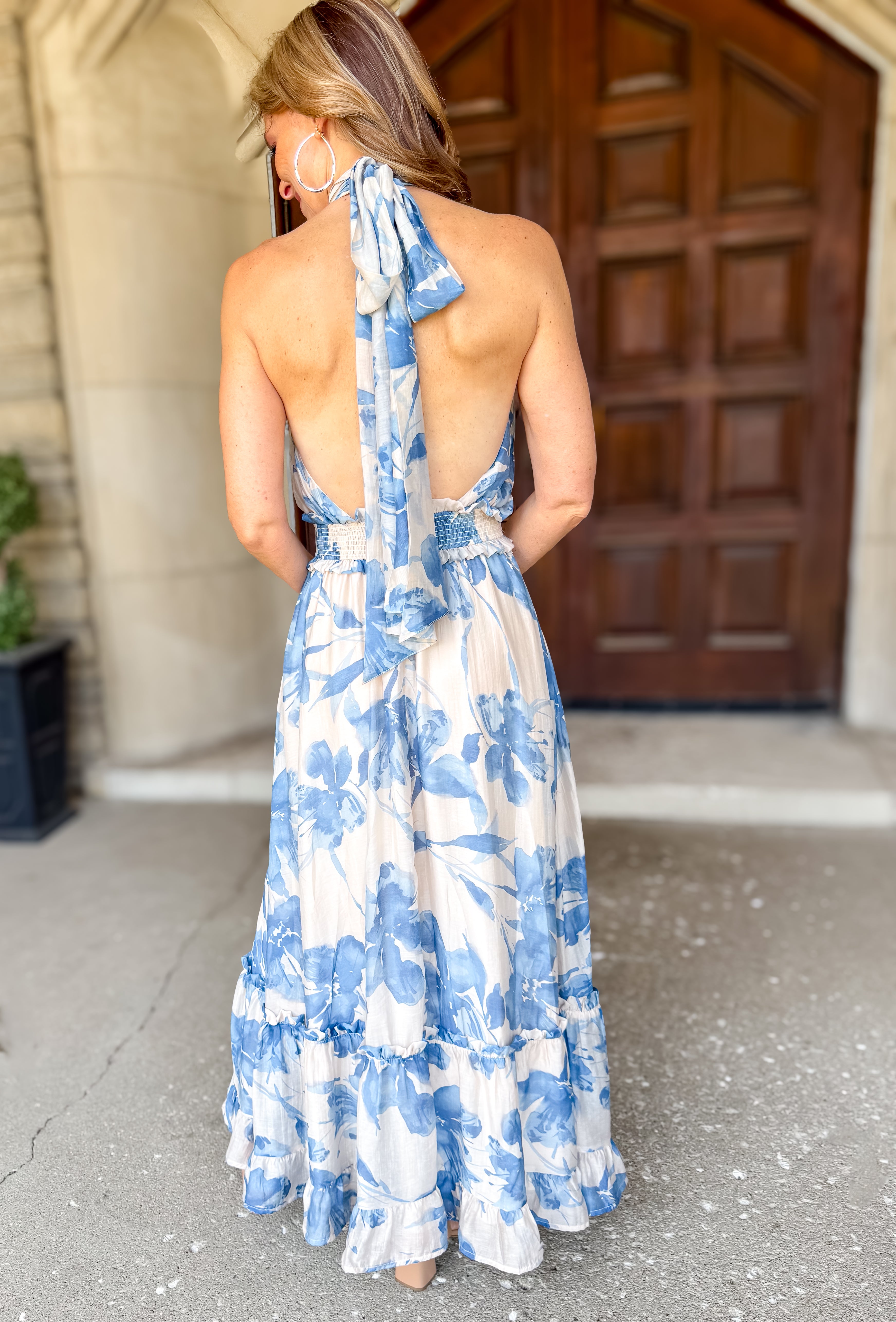 Melinda Floral Halter Dress FINAL SALE