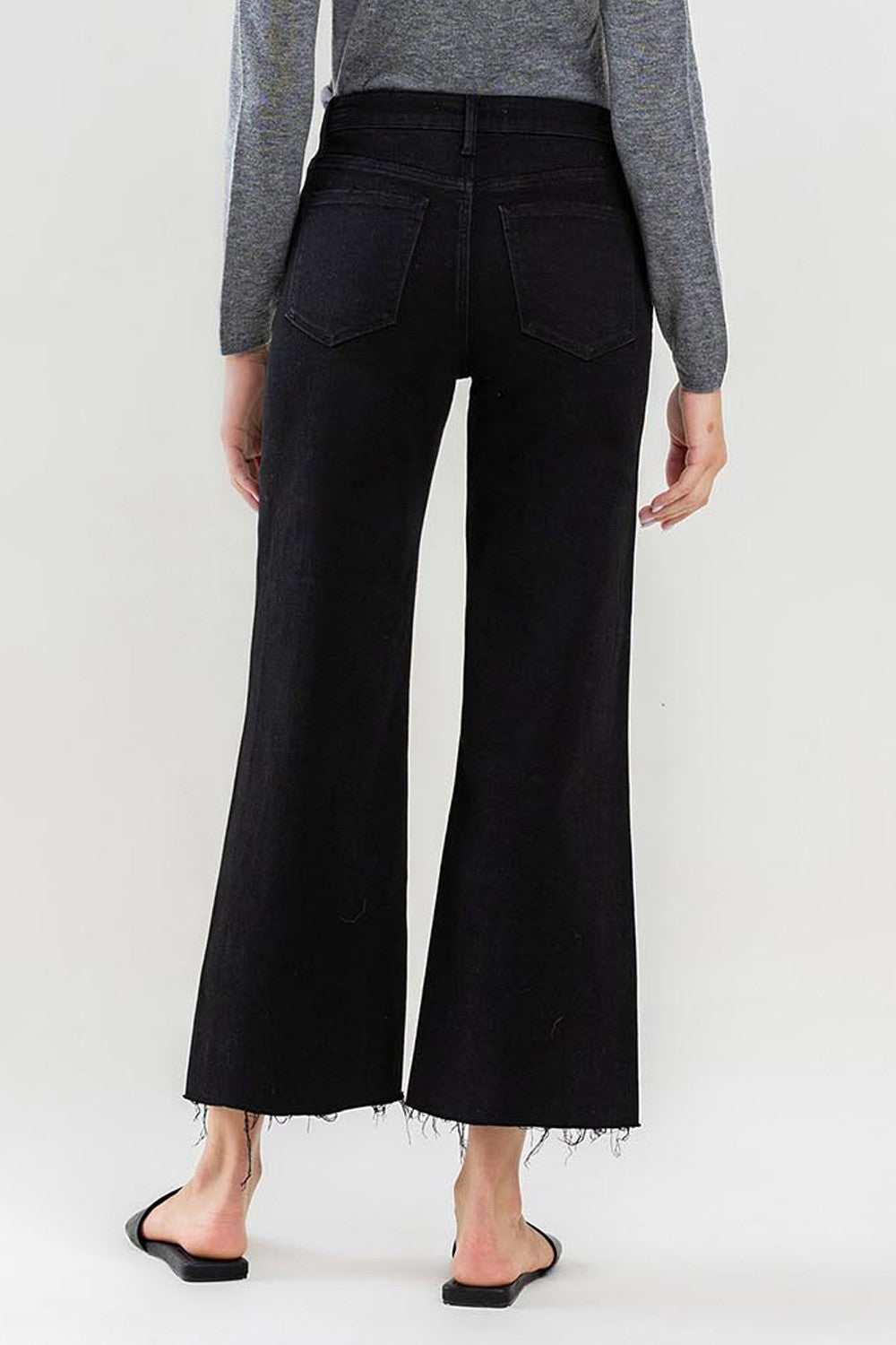 Ivy High Rise Wide Crop Jean Black