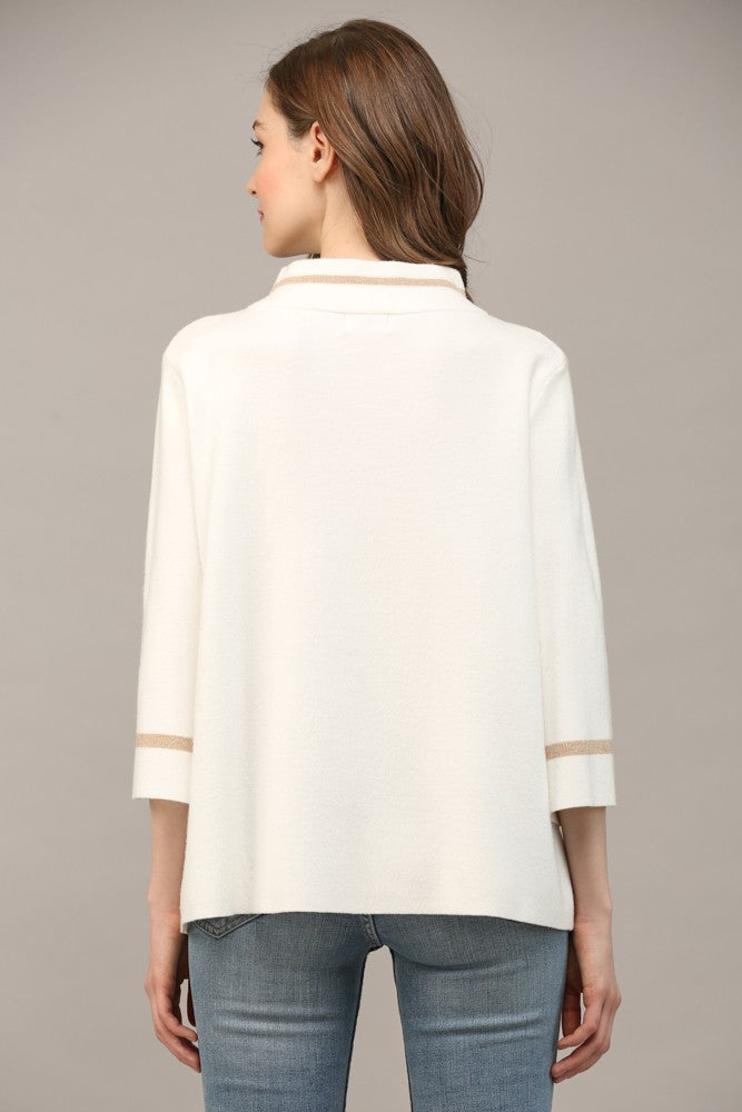 Jackie Mock Neck Bell Sleeve Pocket Sweater