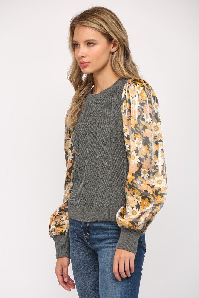 Jenny Contrast Sleeve Sweater