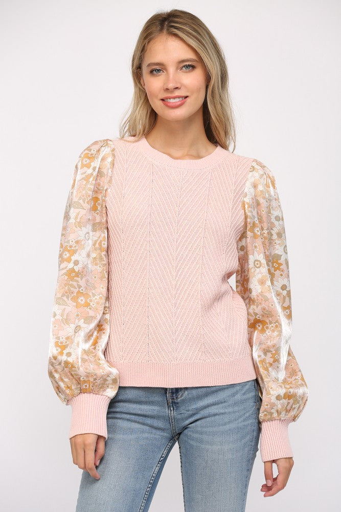 Jenny Contrast Sleeve Sweater