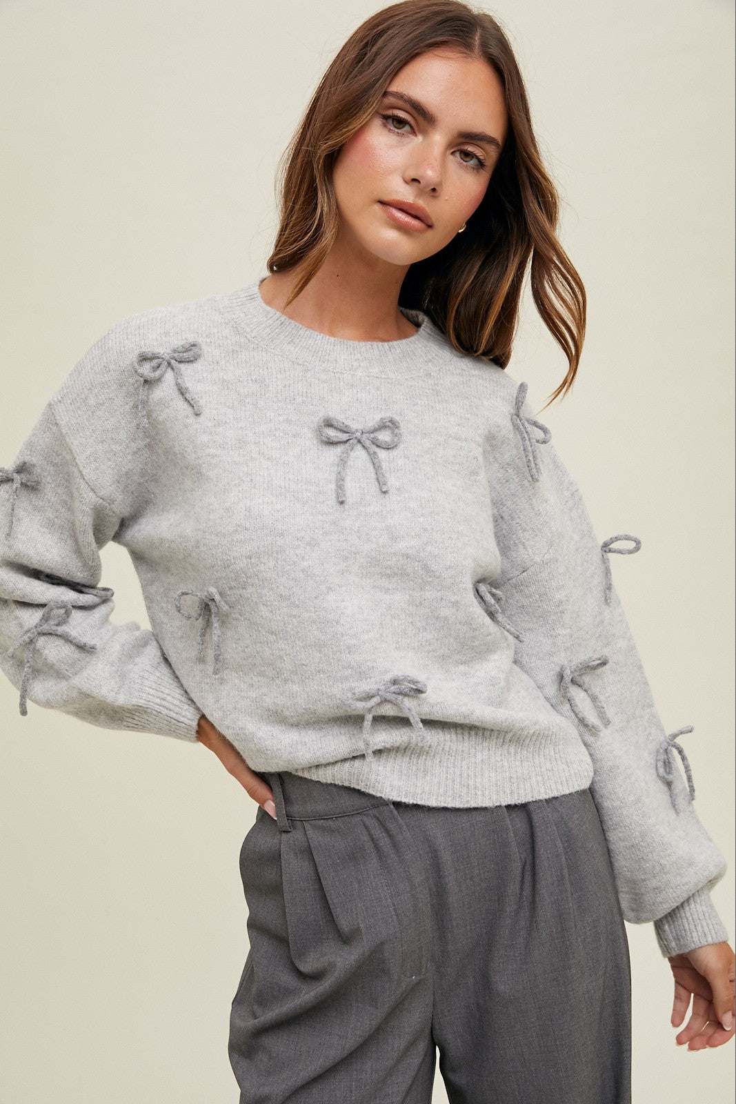 Jill Yarn Bow Sweater