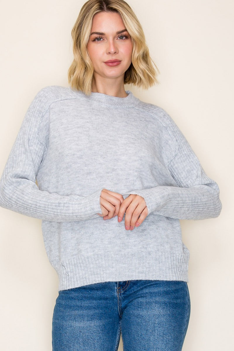 June Ribbed Sleeve Sweater