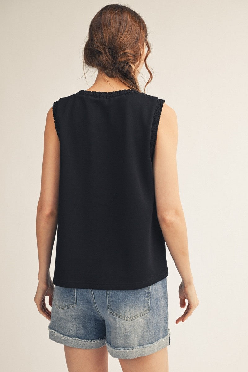 Joanna Lace Trim Puff Top