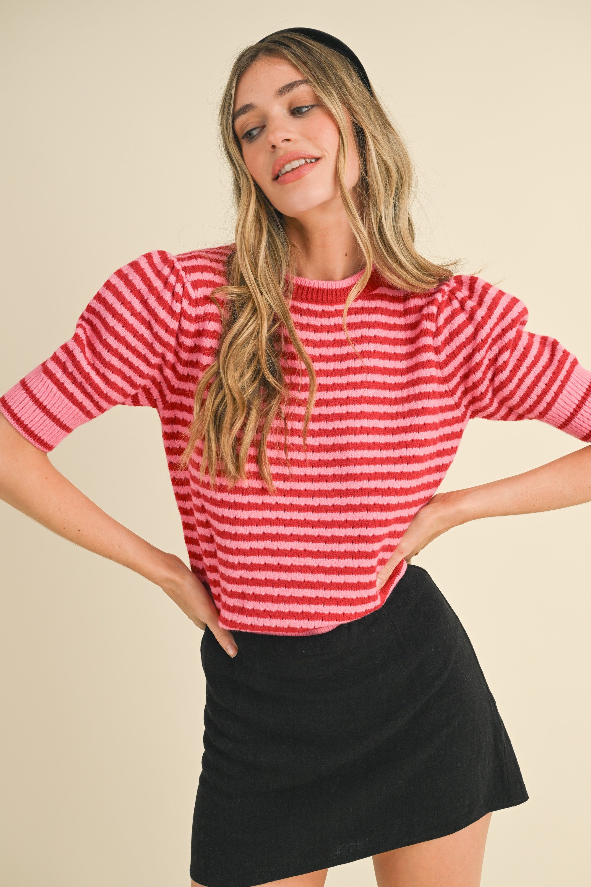 Katelyn Striped Pointelle Sweater