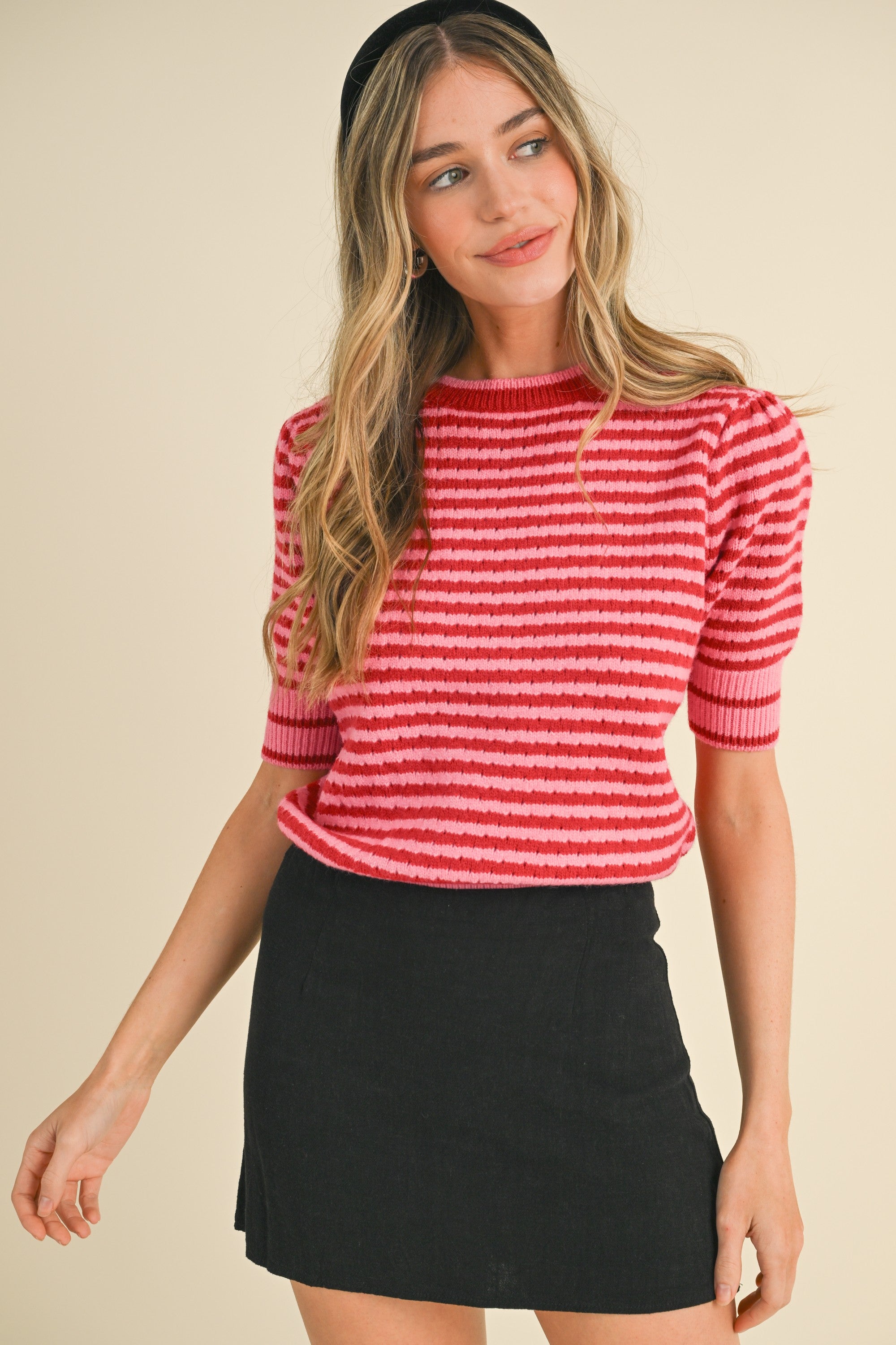 Katelyn Striped Pointelle Sweater