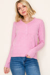Ruffle 
Button
Soft
Pink
Pullover