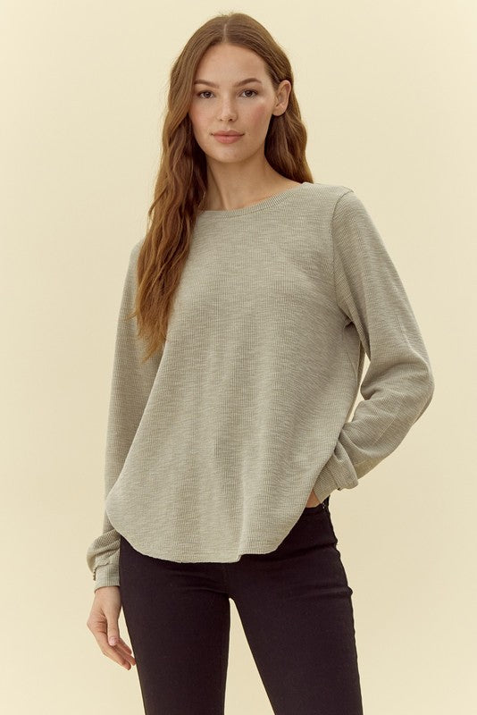 Kendra Ribbed L/S Top