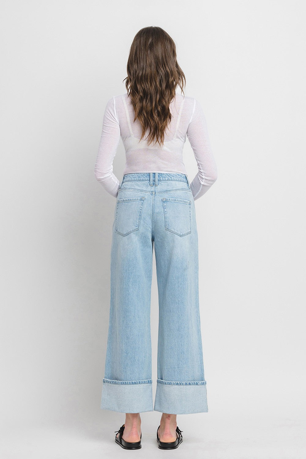 Kris Wide Cuff Panel Jeans