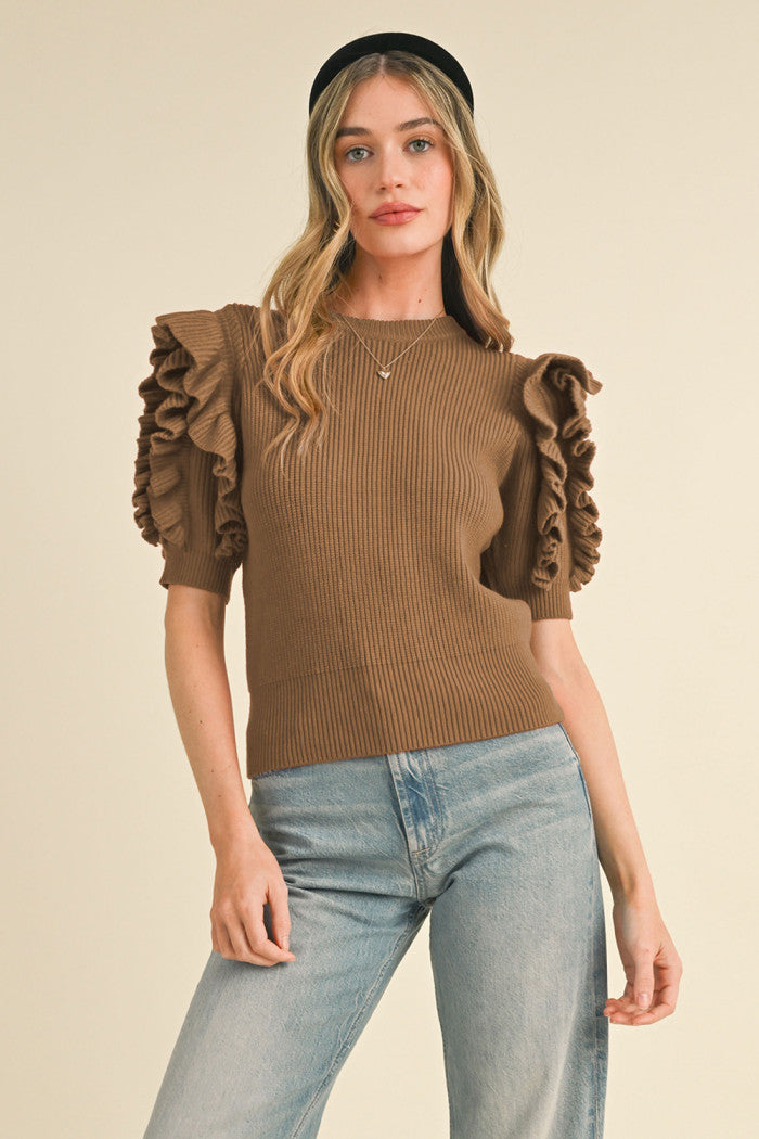 Lance Mini Ruffle SS Sweater