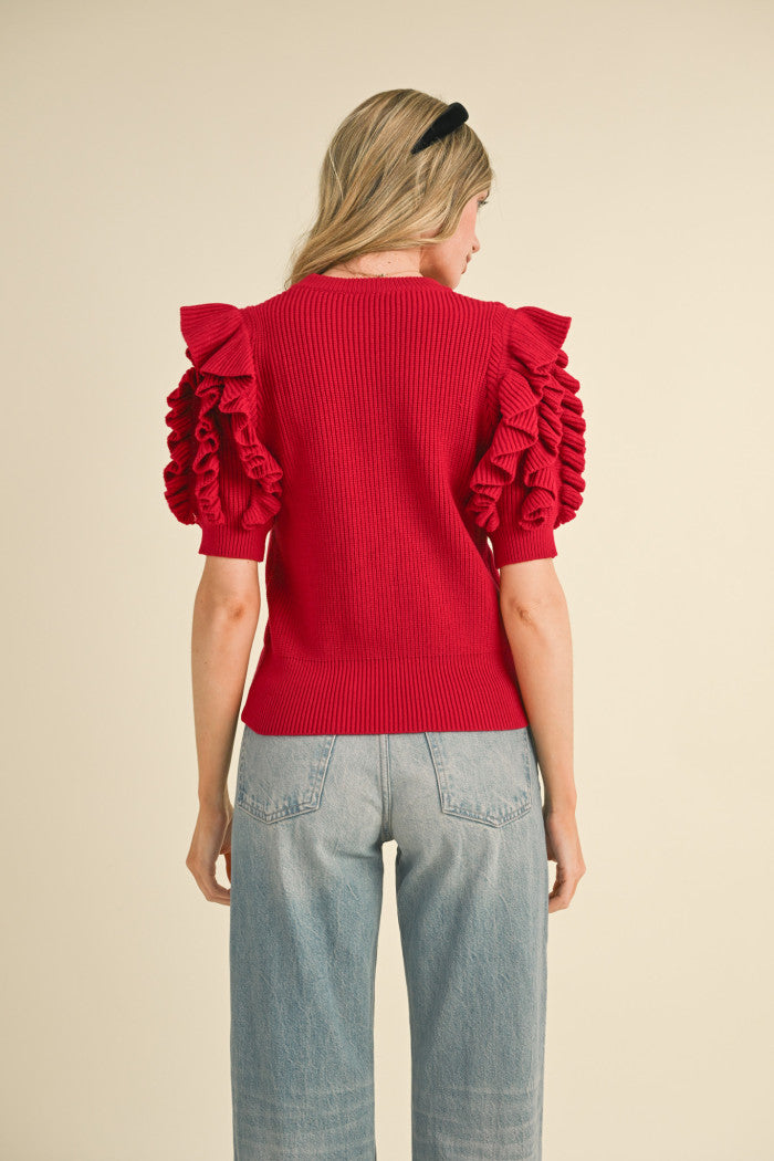 Lance Mini Ruffle SS Sweater