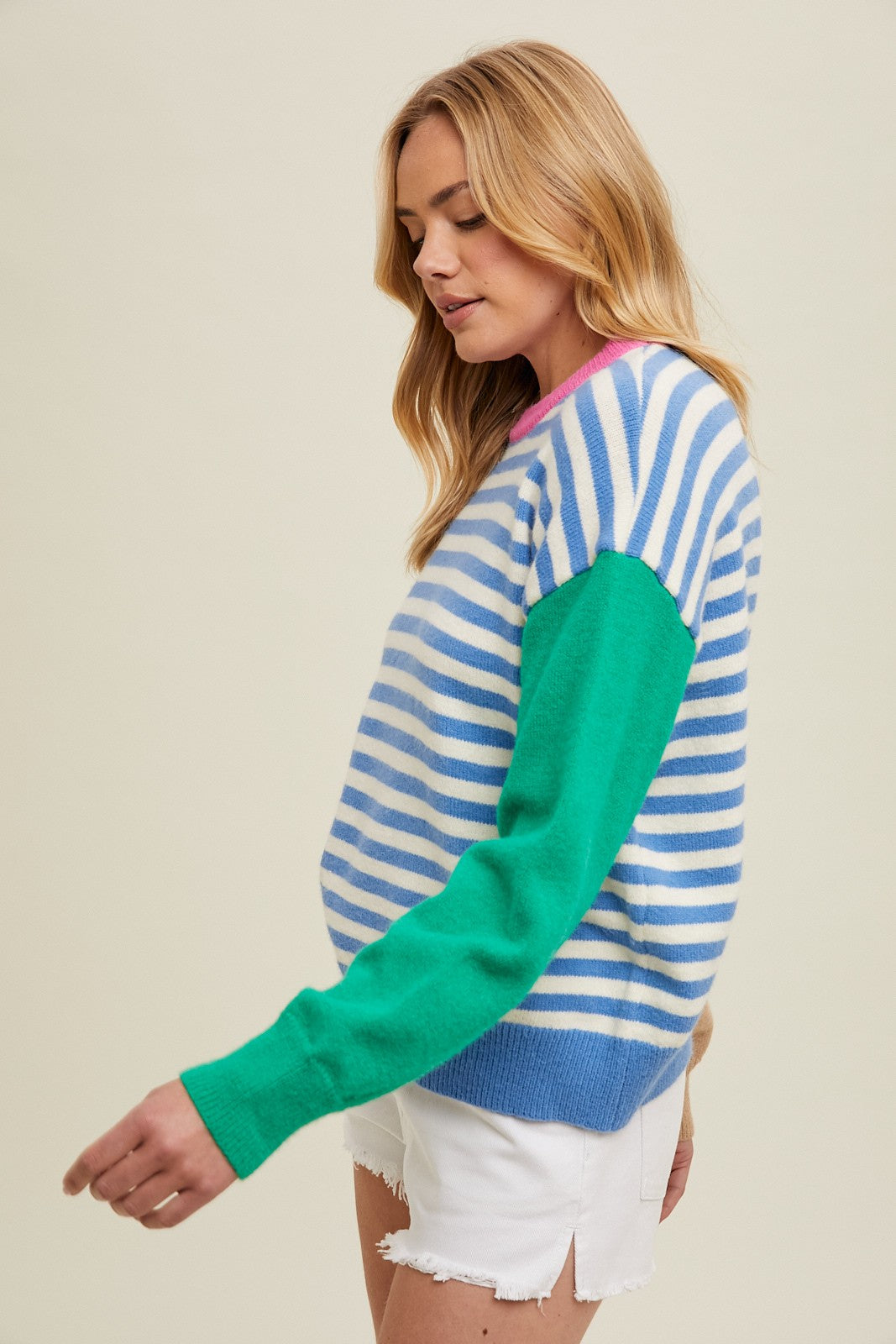 Leni Color Block Striped Sweater