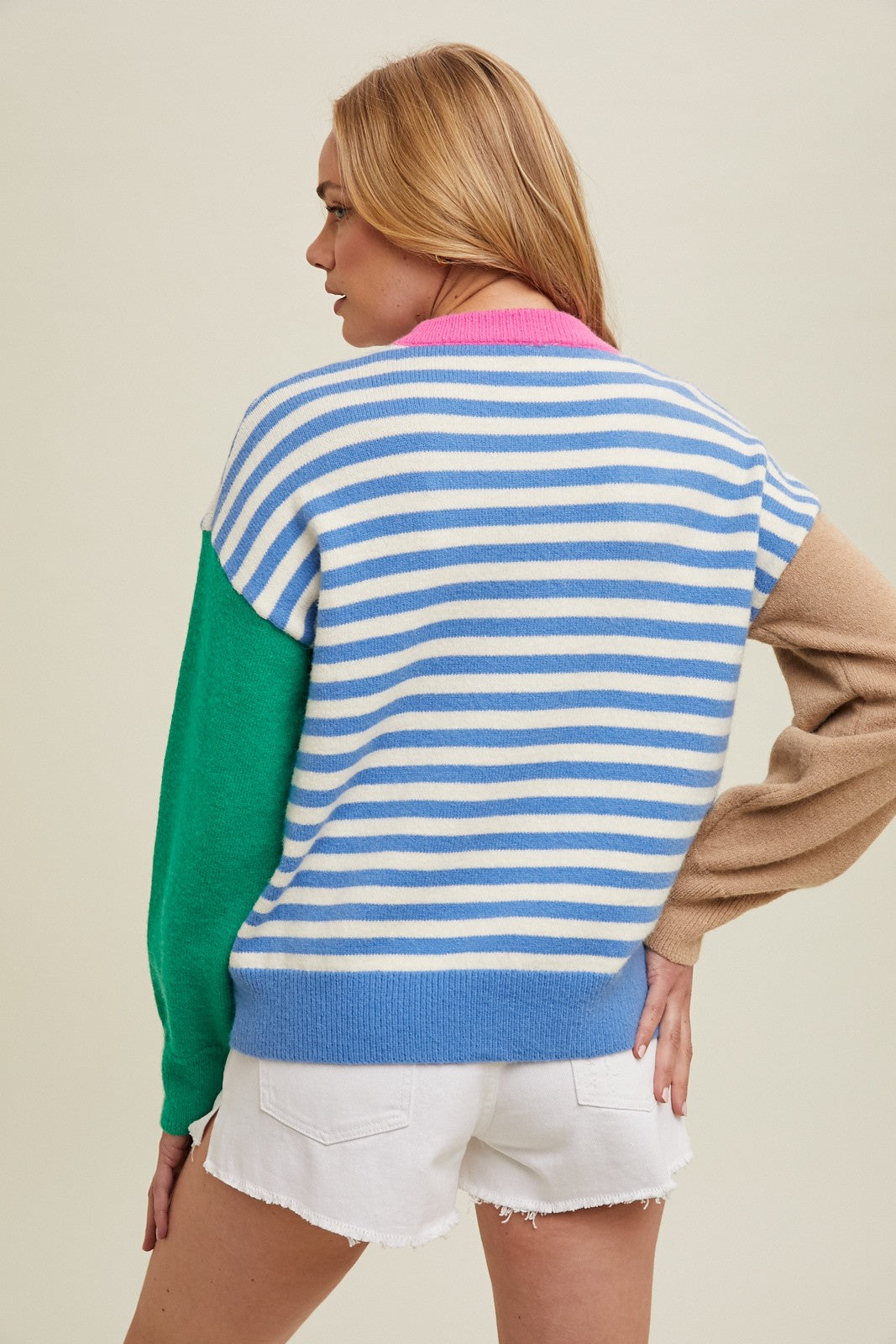 Leni Color Block Striped Sweater