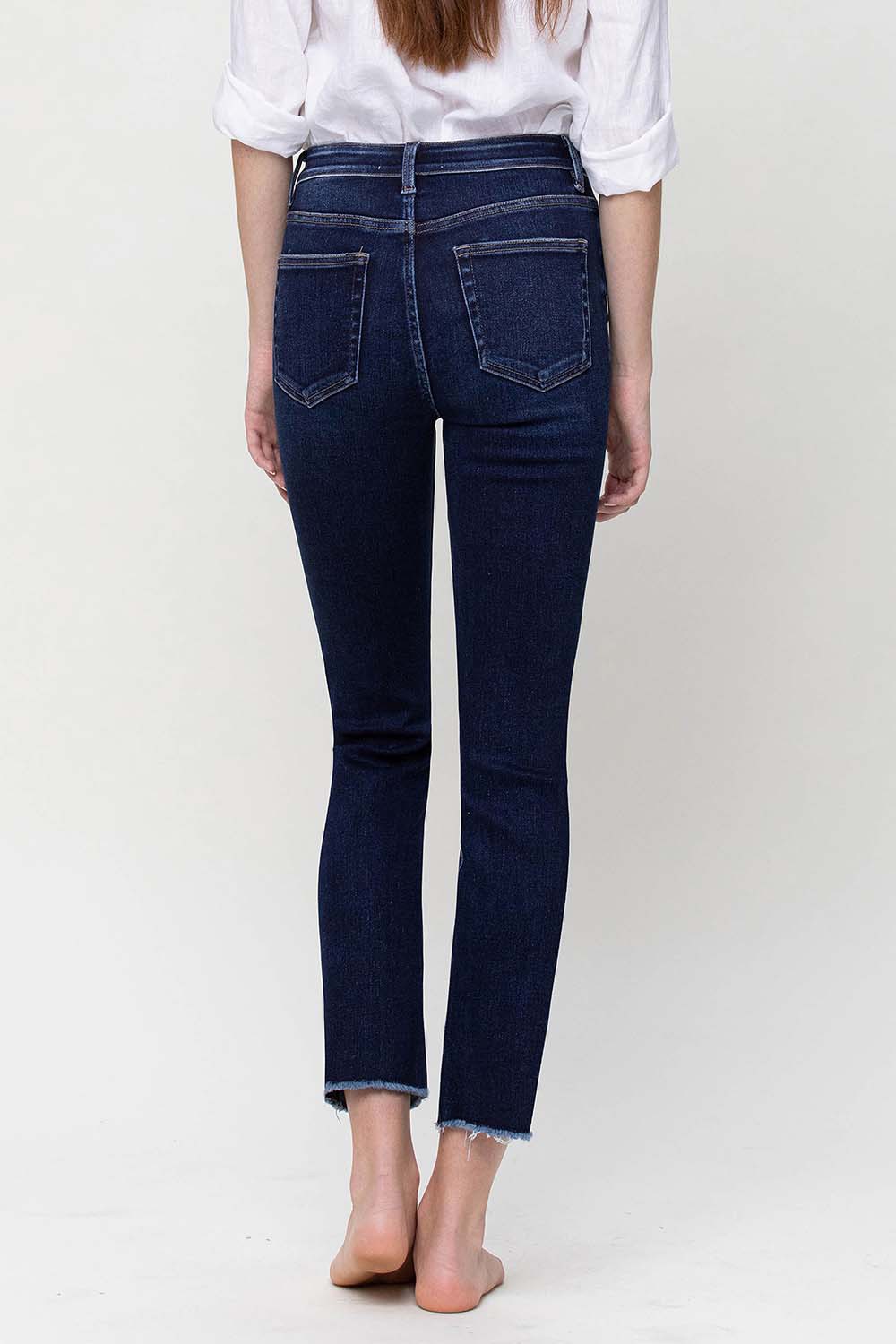 Leona High Rise Slim Straight Ankle Jeans