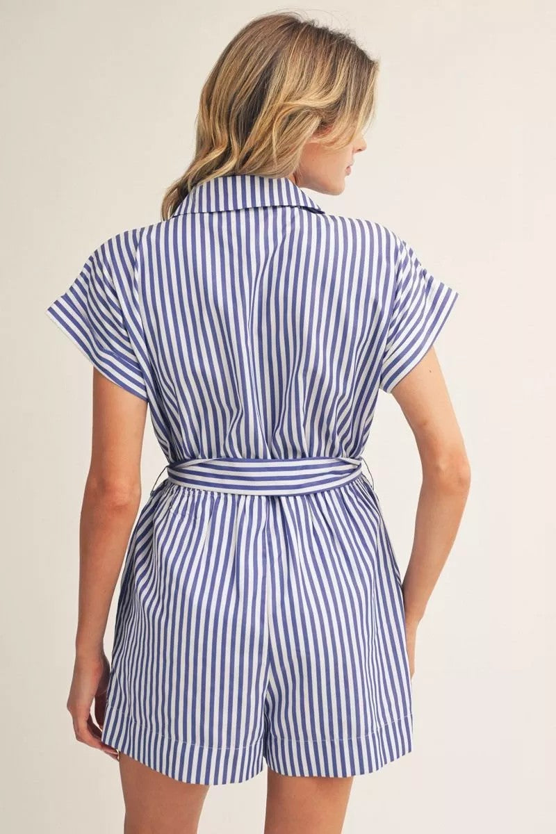 Lida Striped Tie Romper