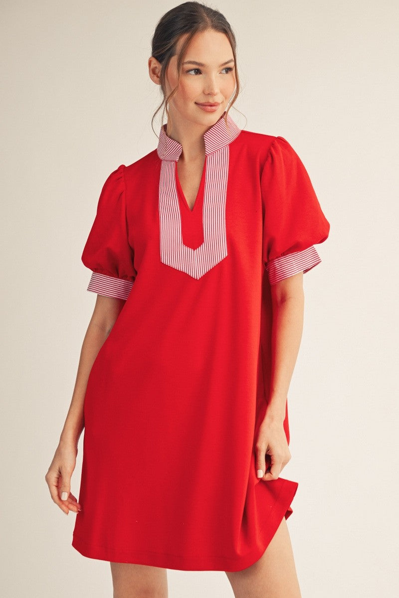 Lilith Striped Trim Dress