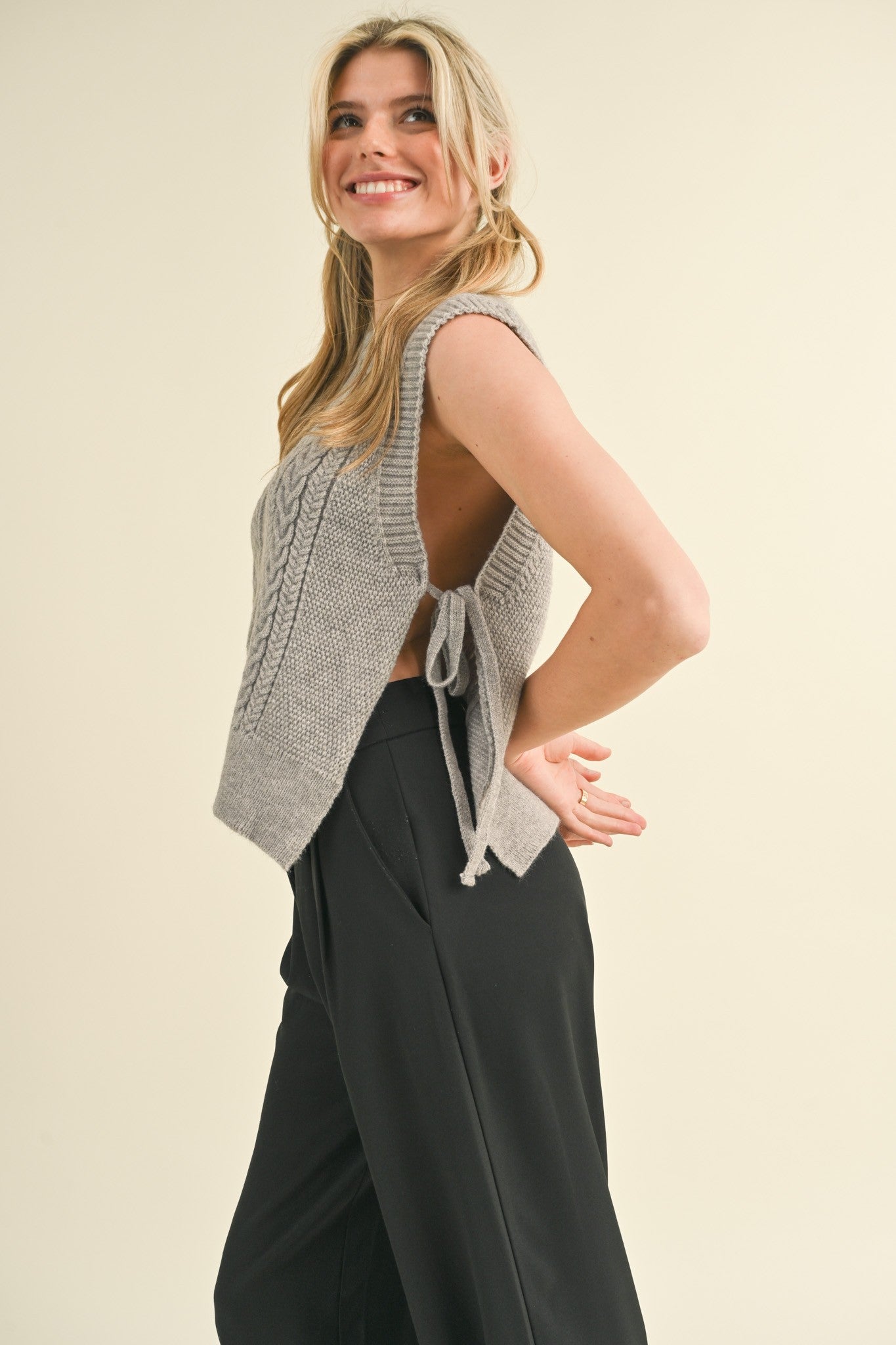 Lina Side Tie Sweater Vest