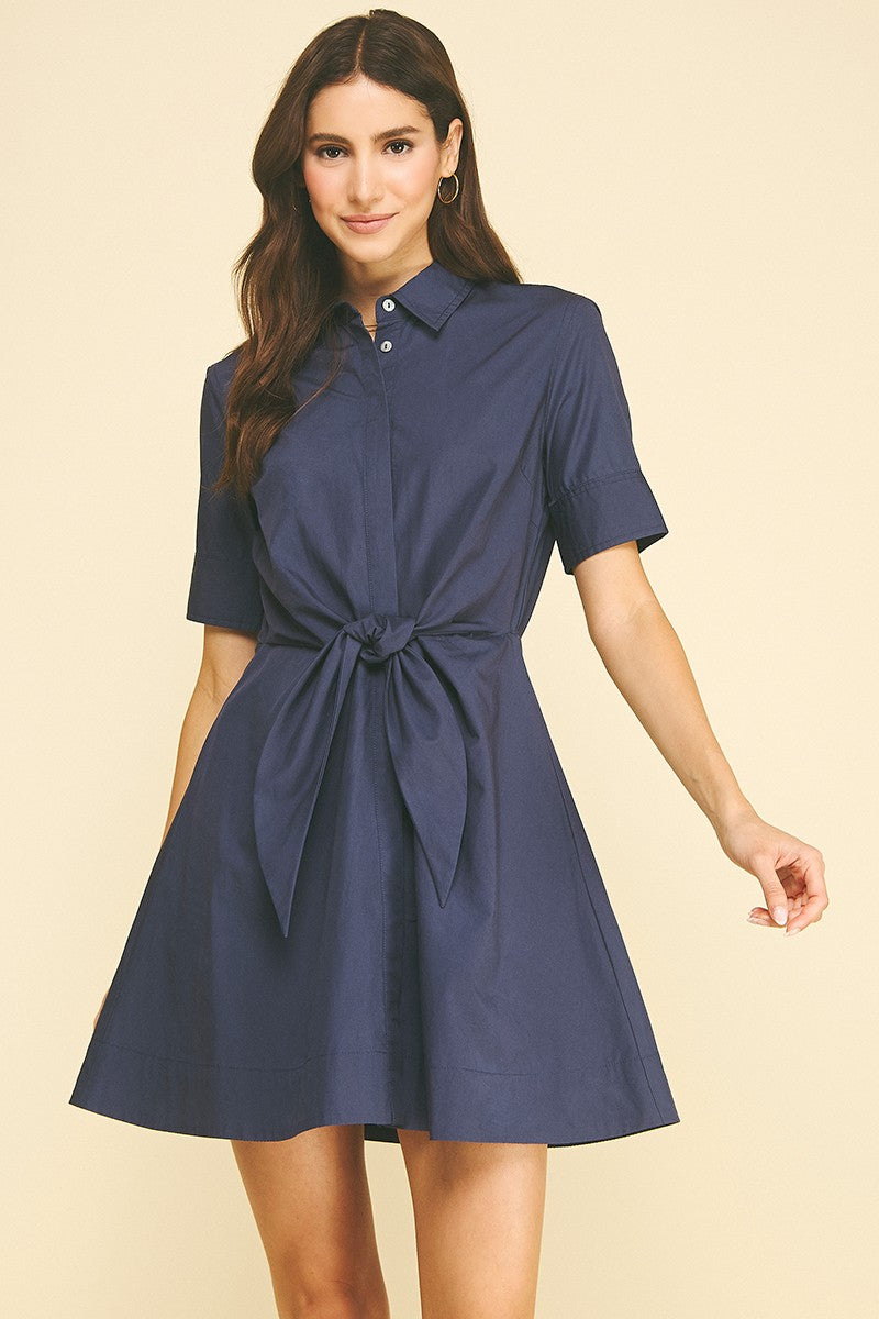 Lisbet Tie Waist Shirt Dress