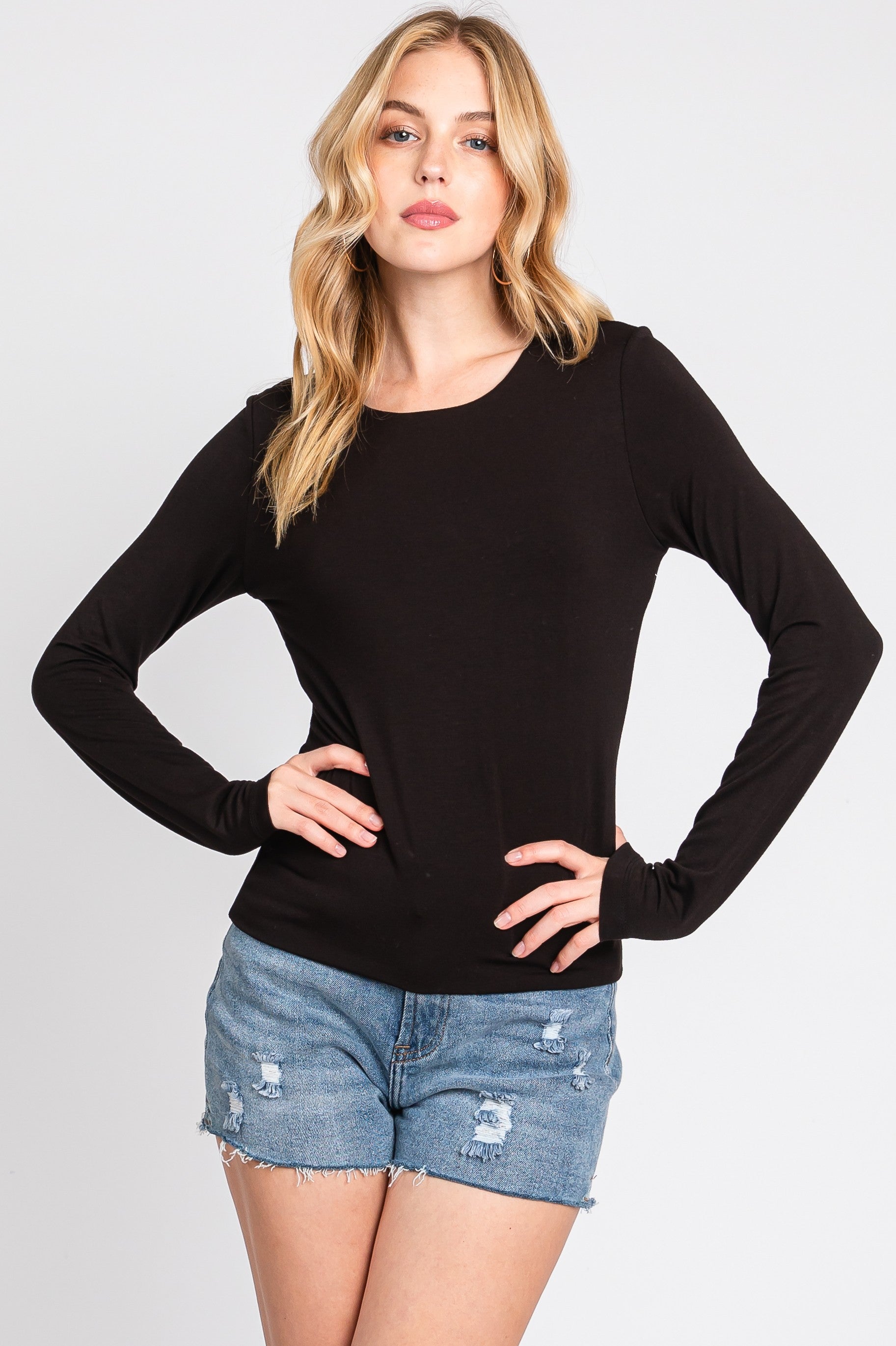 Lucille Lined L/S Round Neck Top