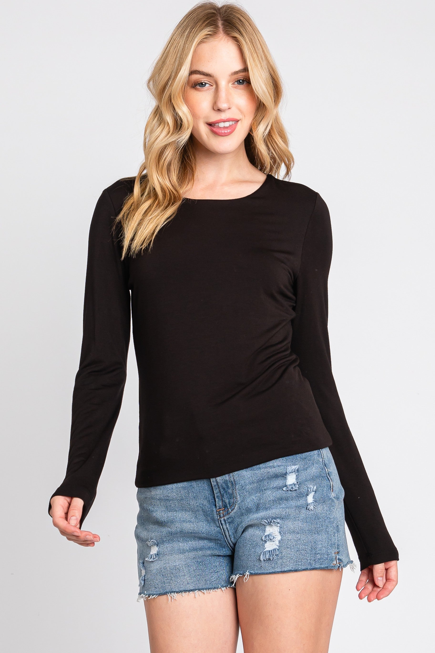 Lucille Lined L/S Round Neck Top