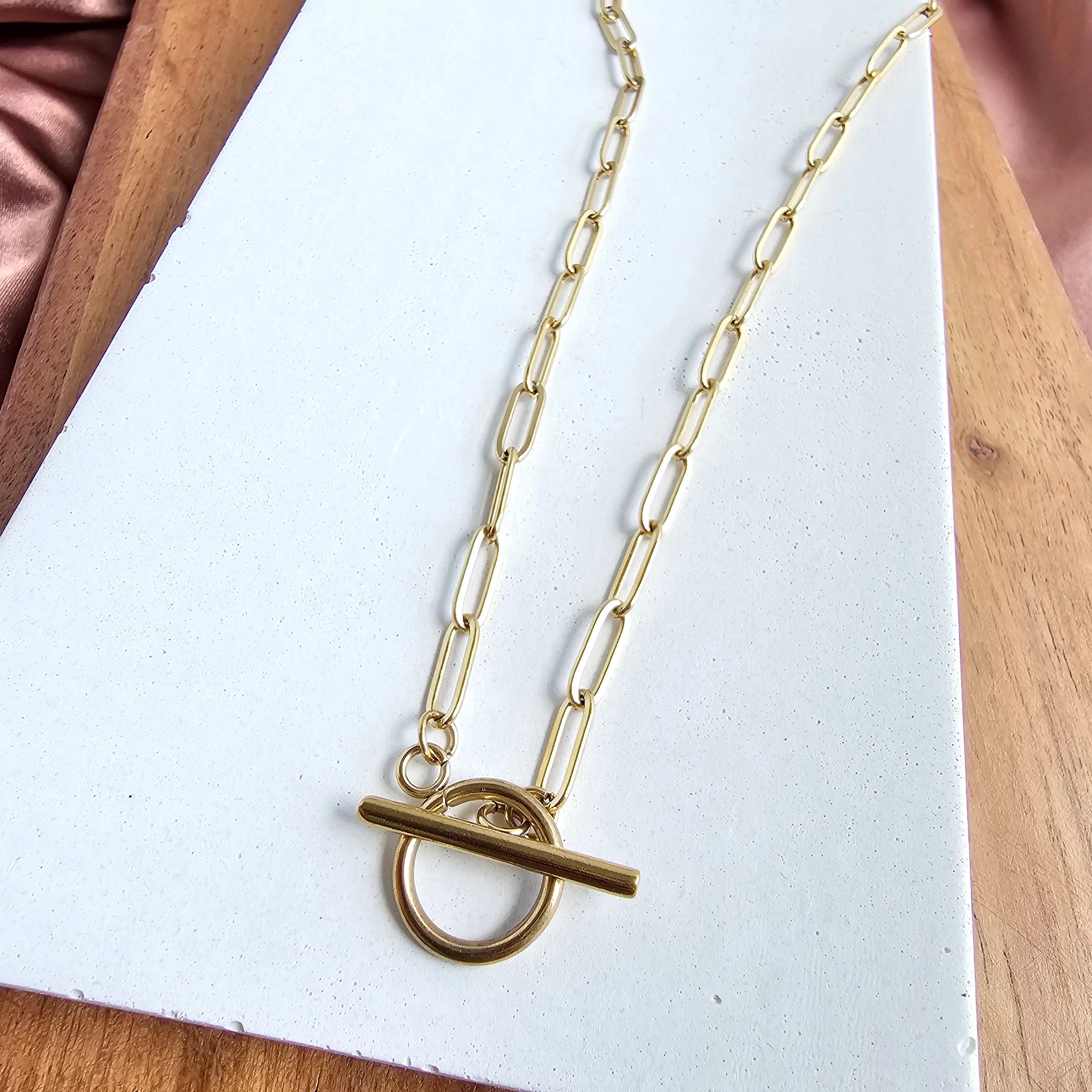 Luxe Gold Chunky Paper Clip Chain Necklace