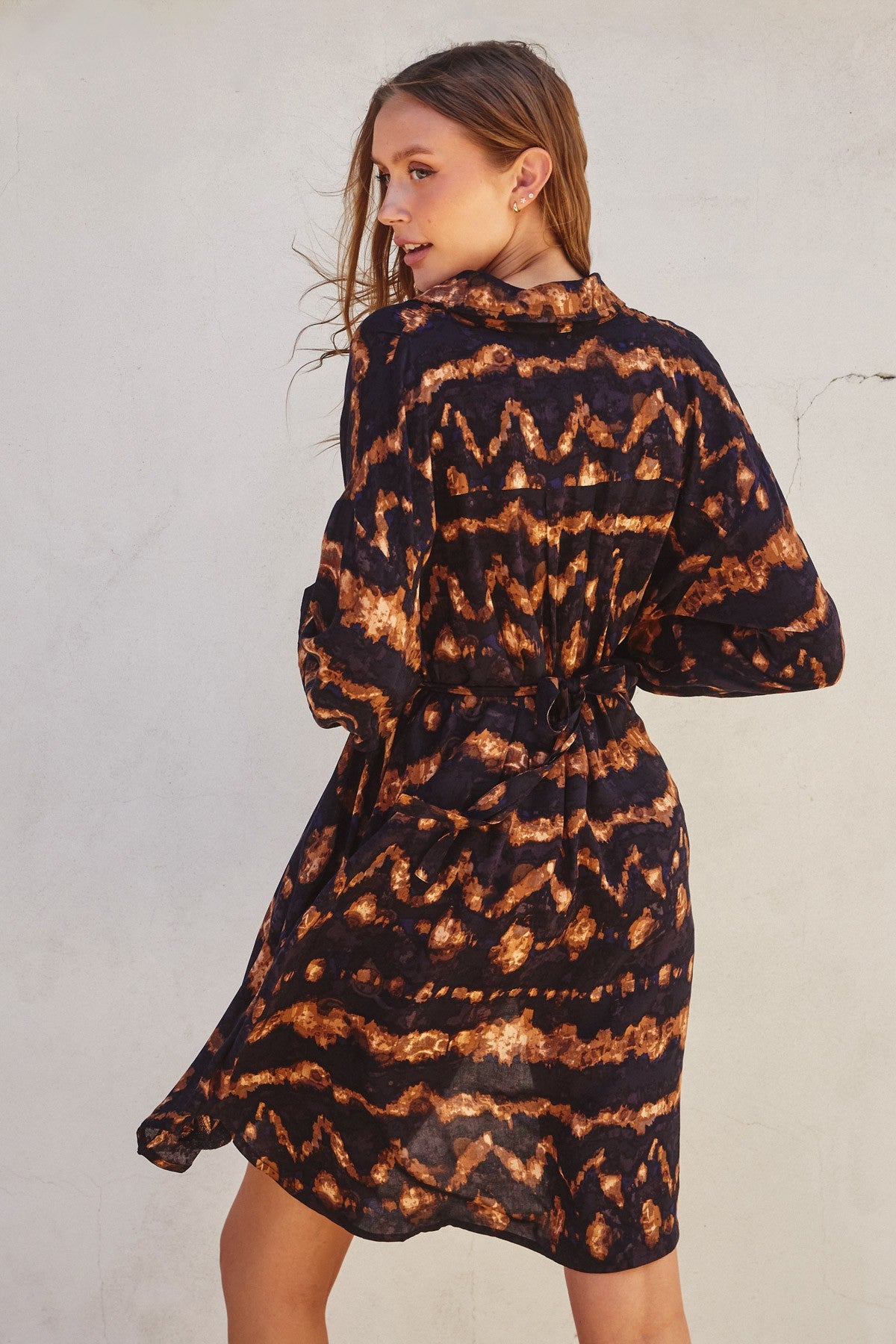 Lynn Abstract Print Shirt Dress