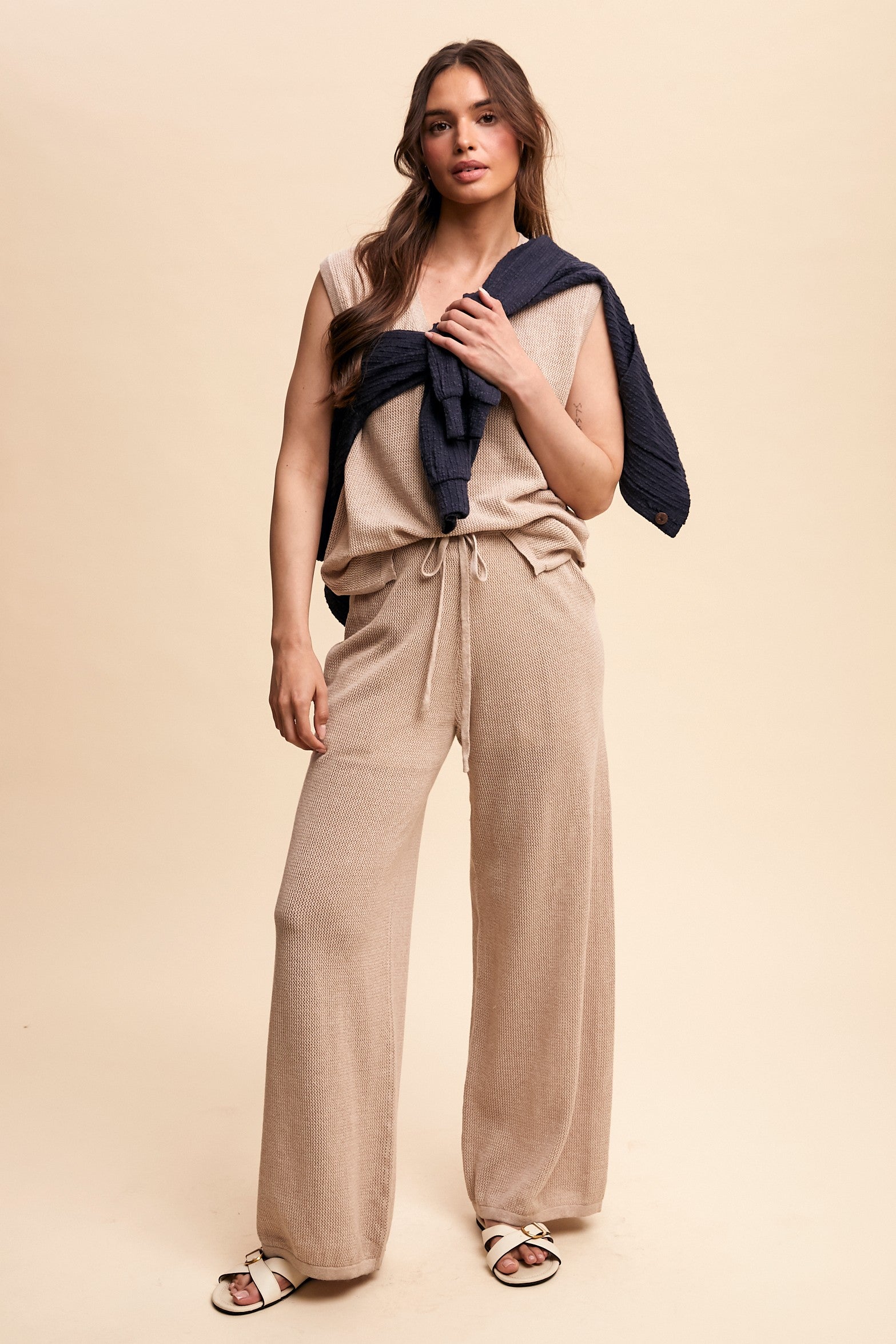 Maia Open Knit Pants Set FINAL SALE