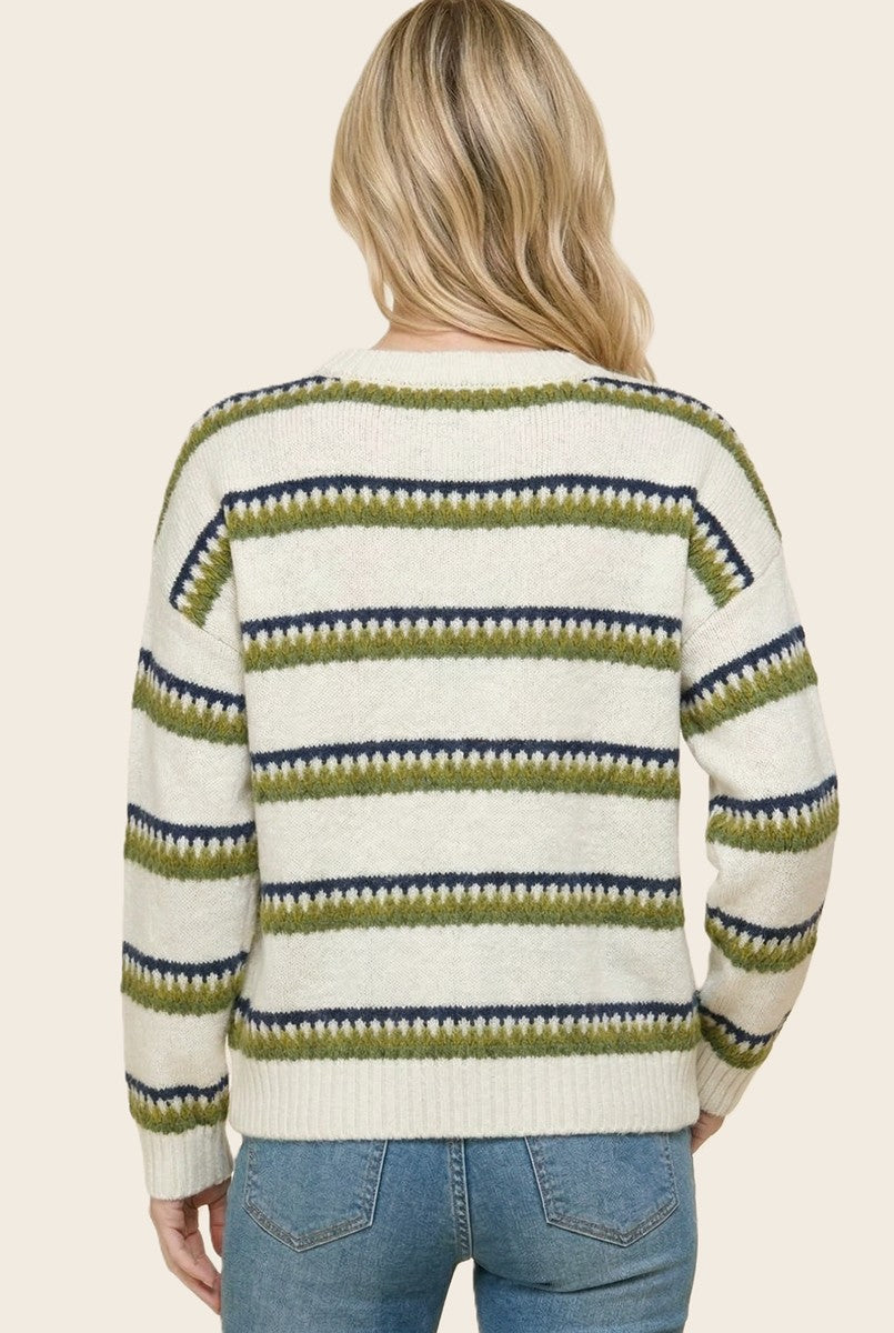 Makaela Textured Stripe Sweater