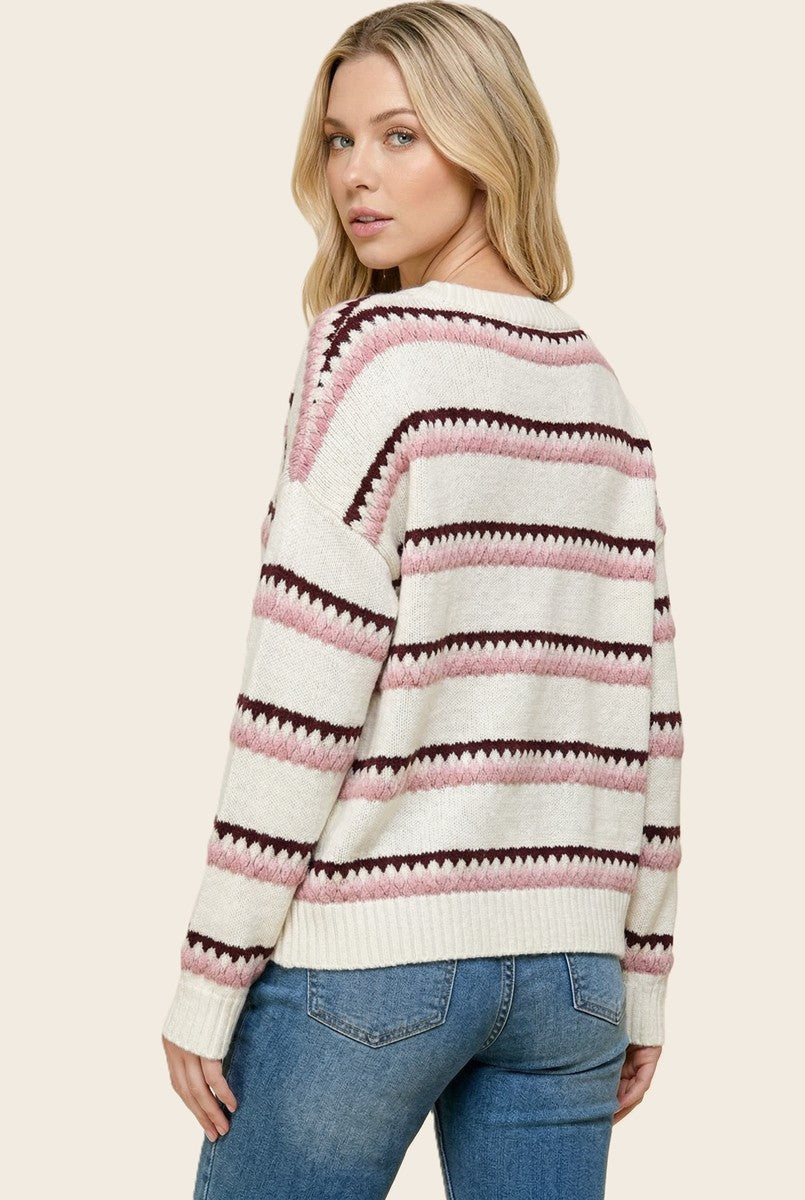 Makaela Textured Stripe Sweater