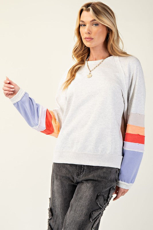 Malia Color Block Sleeve Sweatshirt