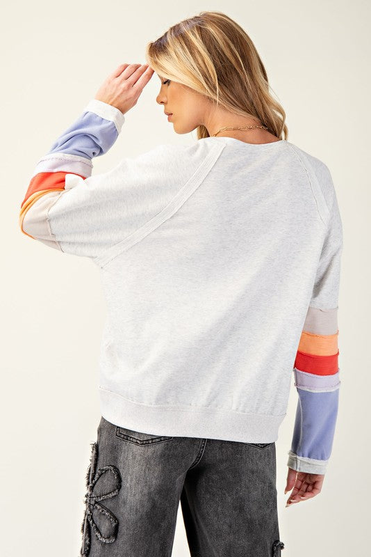 Malia Color Block Sleeve Sweatshirt