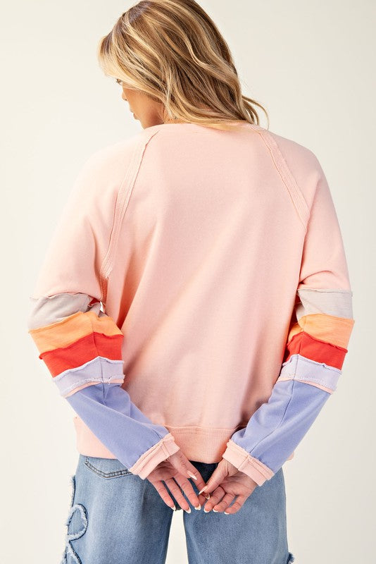 Malia Color Block Sleeve Sweatshirt