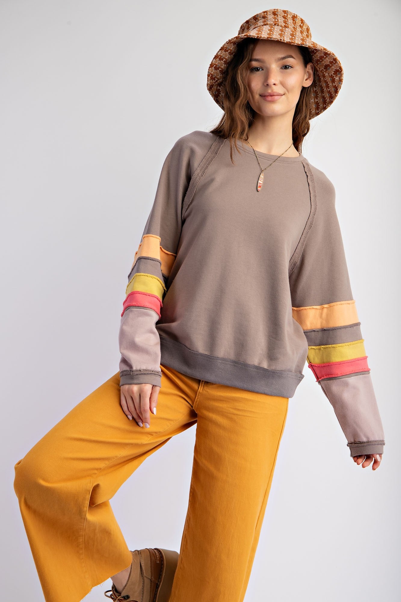 Malia Color Block Sleeve Sweatshirt