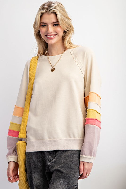 Malia Color Block Sleeve Sweatshirt