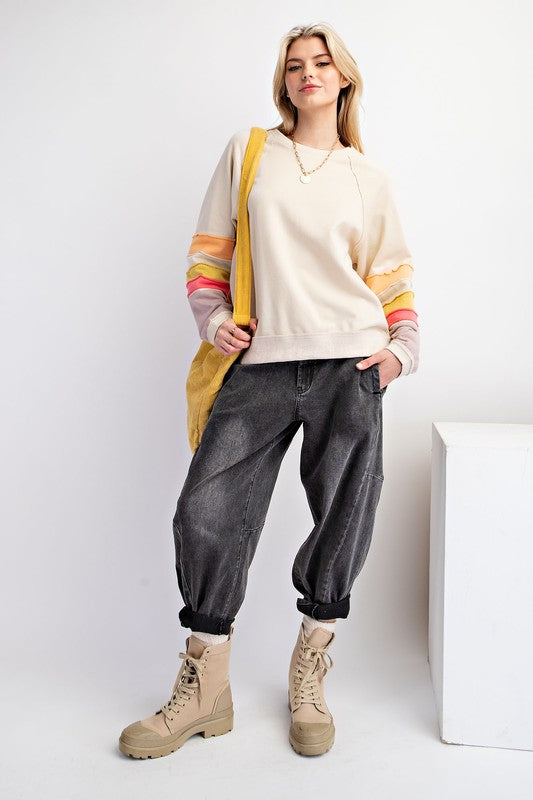 Malia Color Block Sleeve Sweatshirt